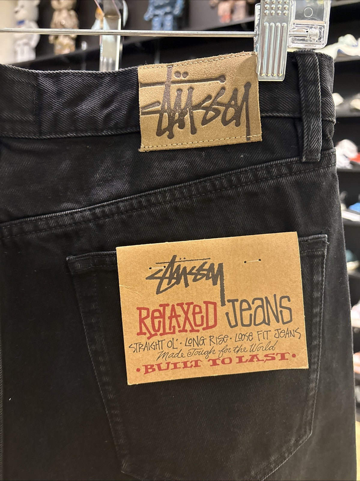 STUSSY RELAXED JEANS DENIM BLACK SIZE 34