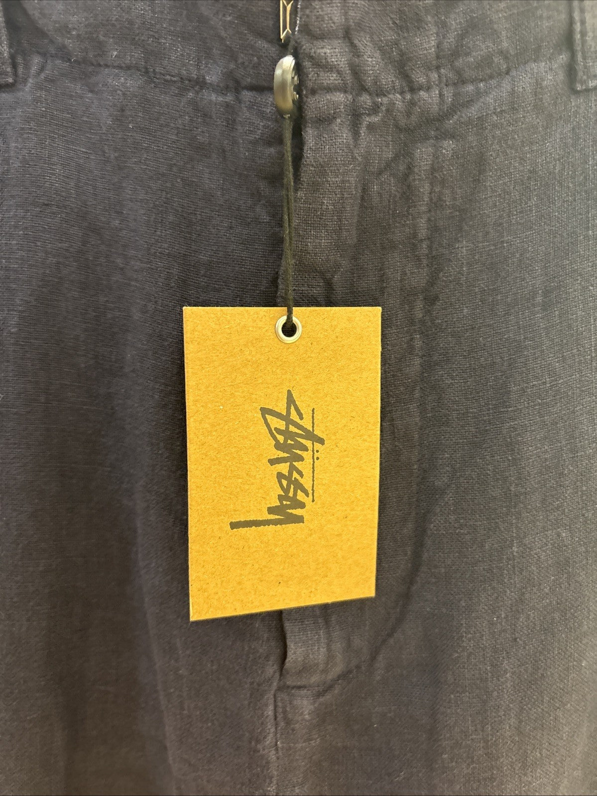 Stussy Relaxed Trouser Textured Linen Navy Size 28