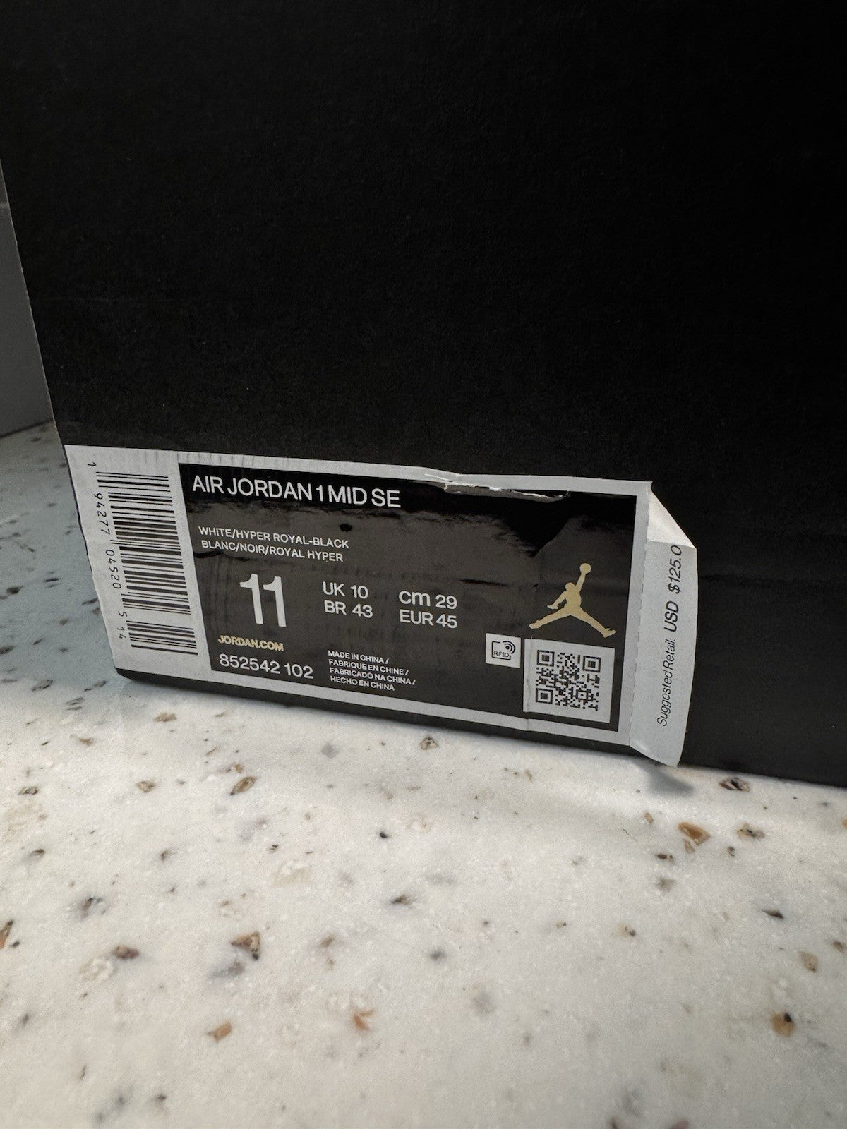 Air Jordan 1 SE Mid Royal Black Toe Size 11