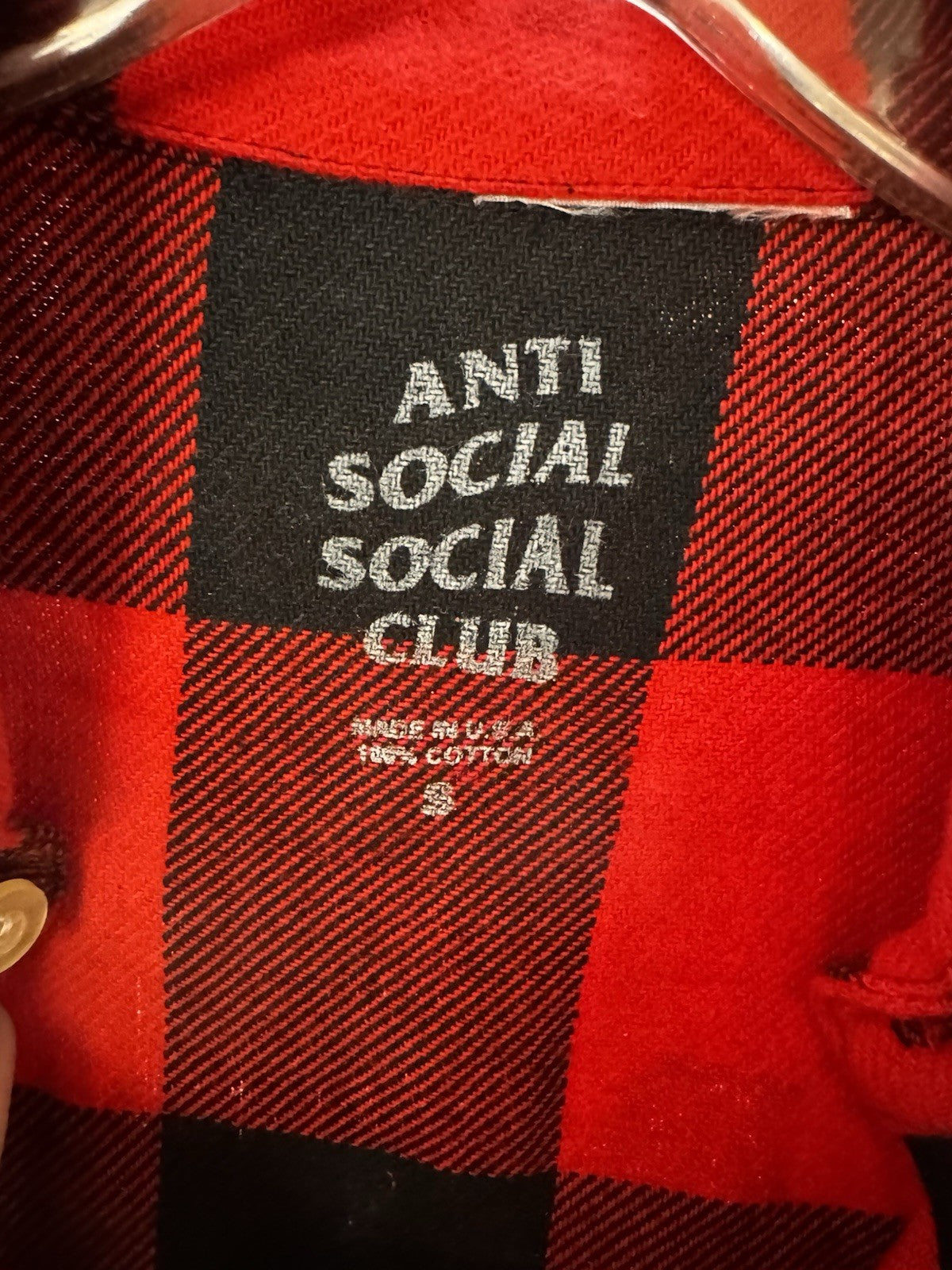 Anti Social Social Club No Expectations Flannel Red Size Small