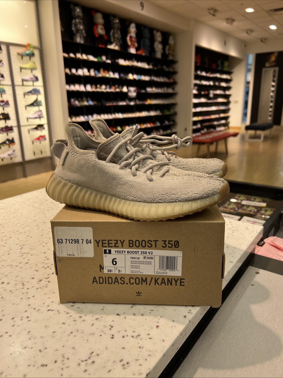 Adidas Yeezy Boost 350 V2 Sesame F99710 Sz 6 USED