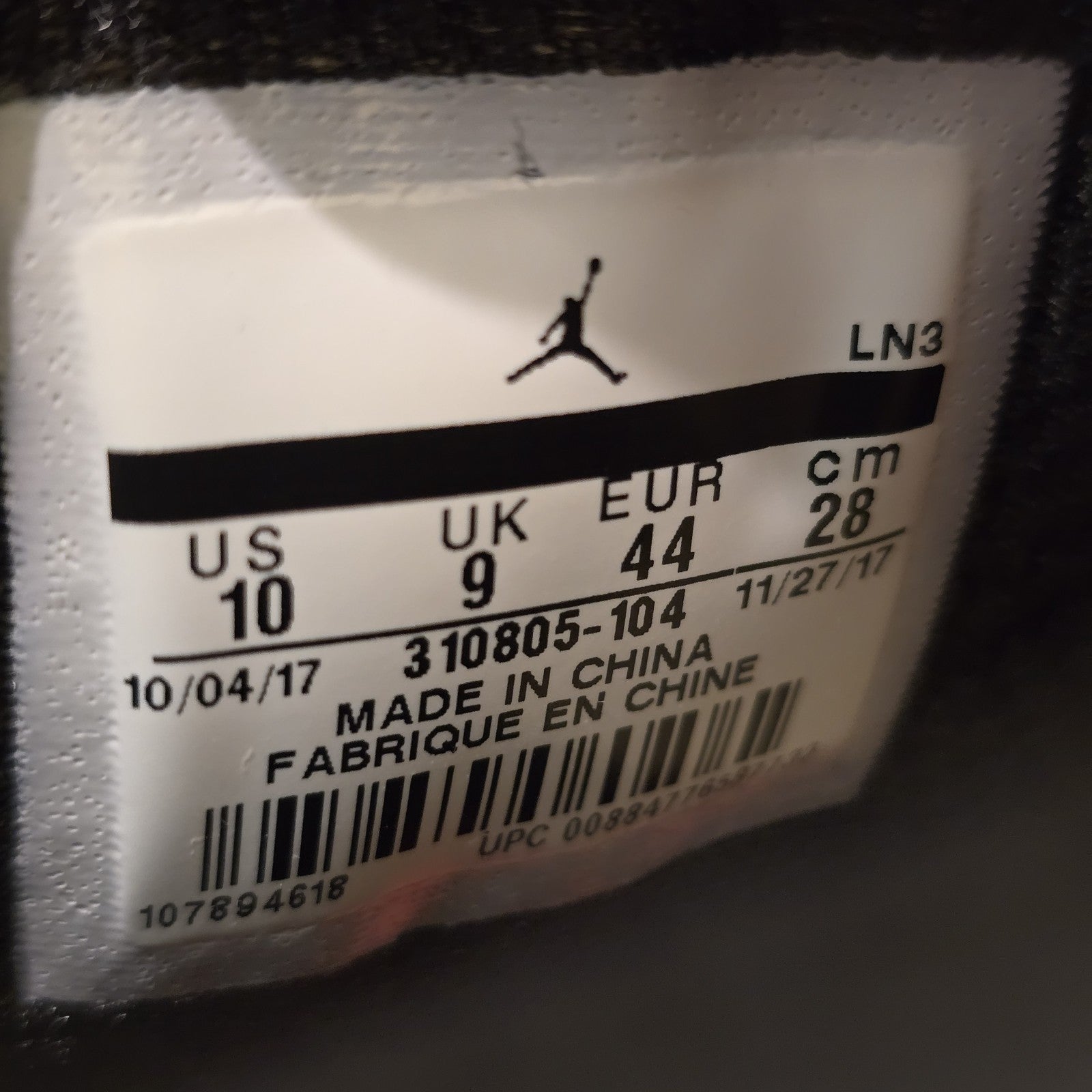 Size 10 - Air Jordan 10 Retro I'm Back 310805-104