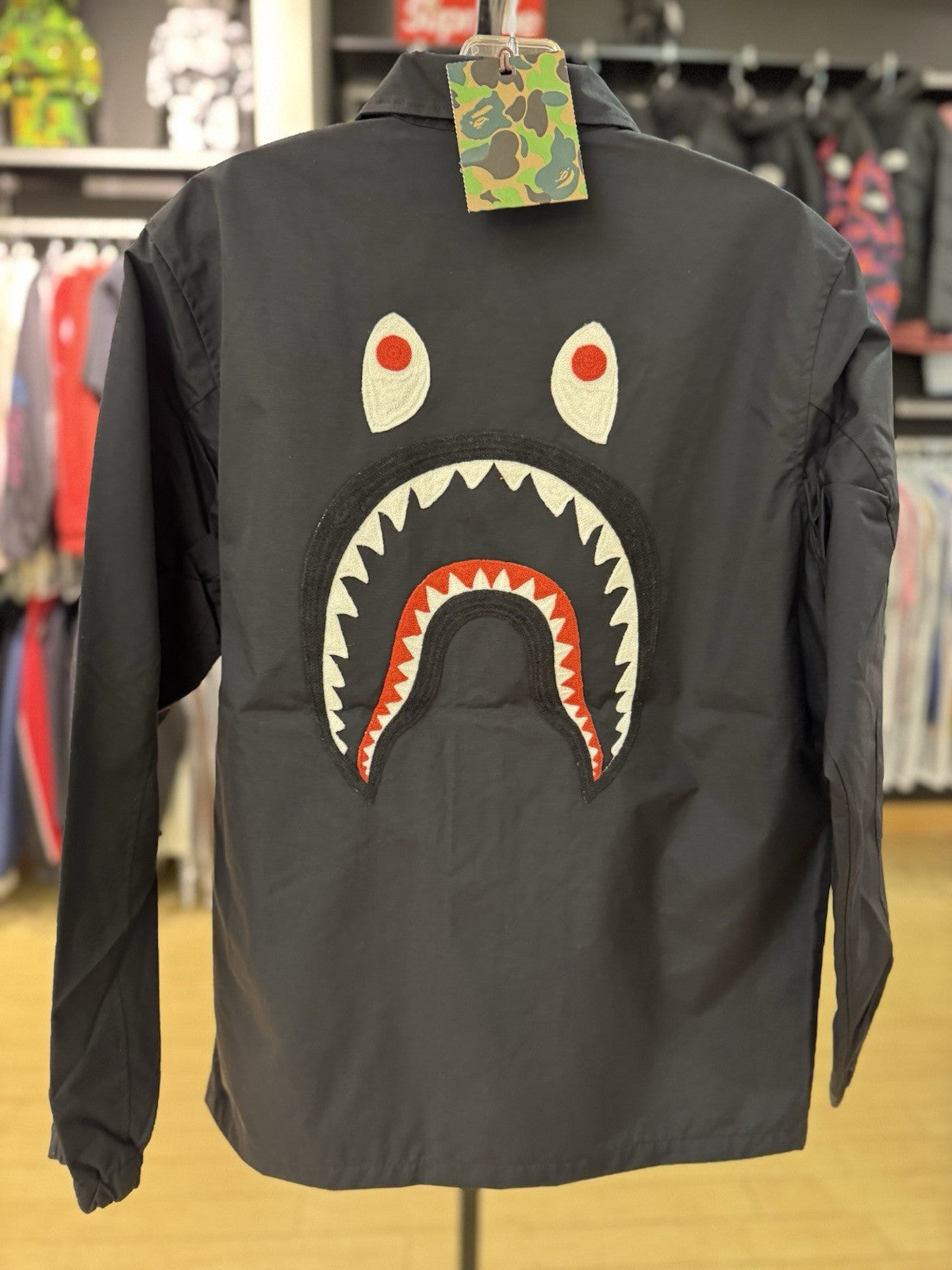 Bape Shark Coach Jacket Black Size Small