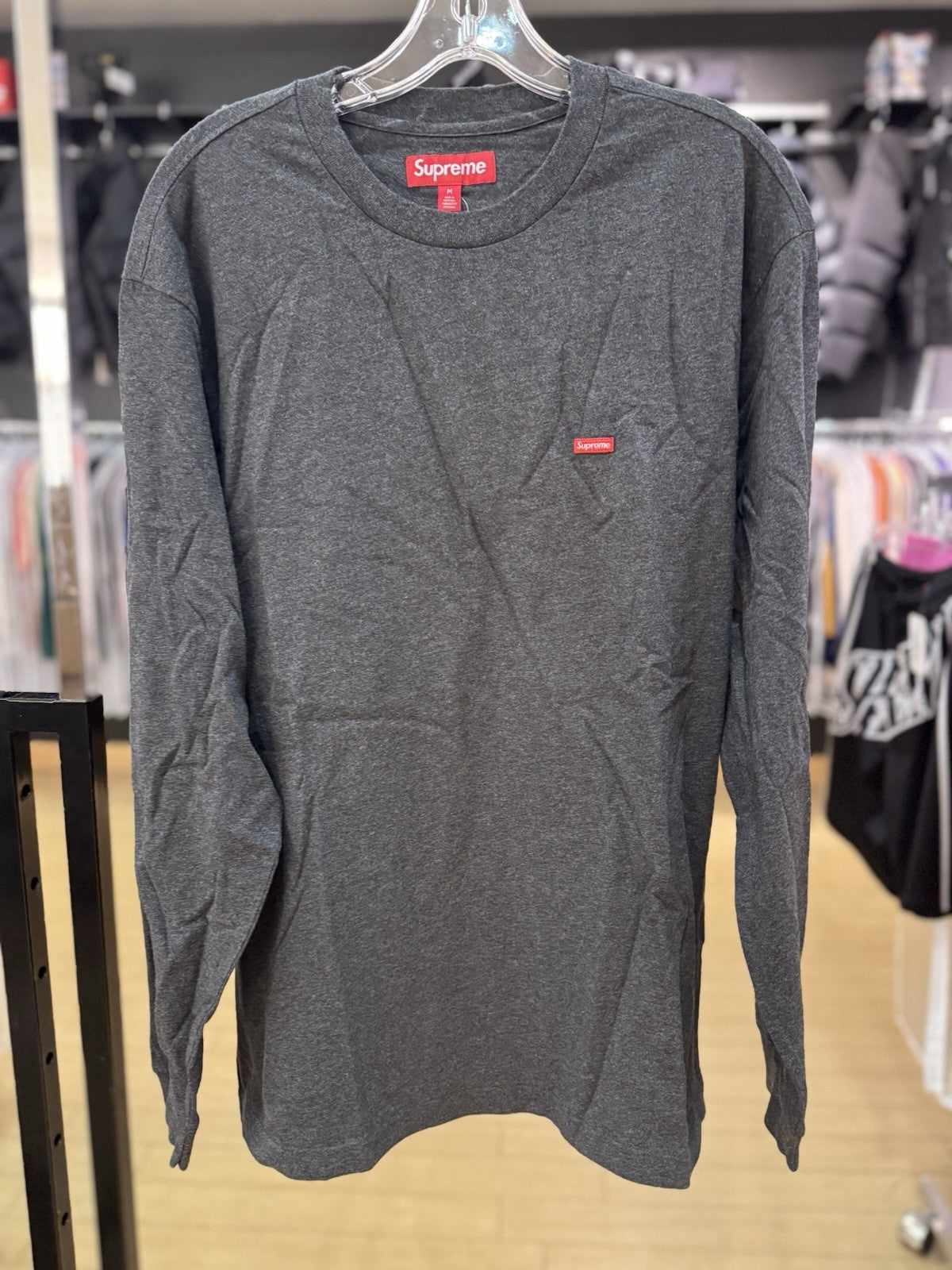 Supreme Small Box L/S Tee (FW24) Charcoal Size Medium 
