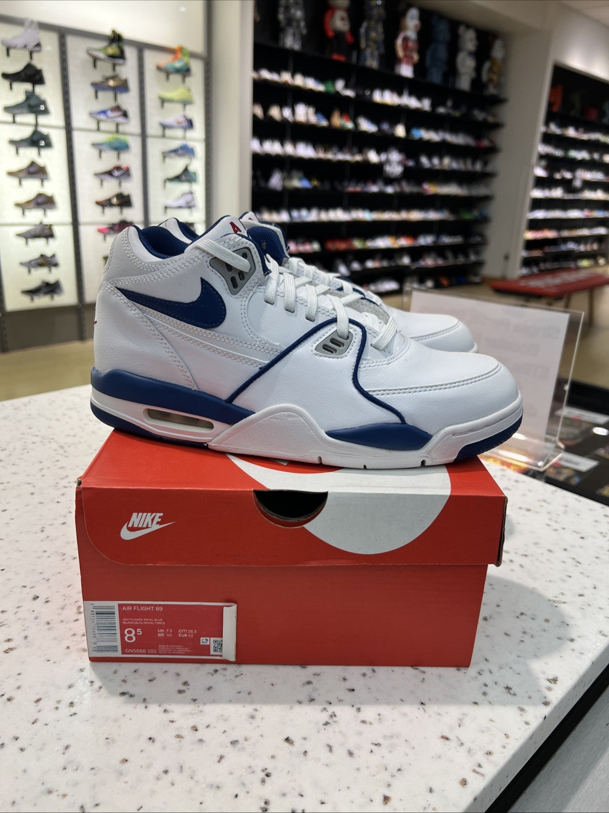 Nike Air Flight 89 White True Blue Sz 8.5 USED