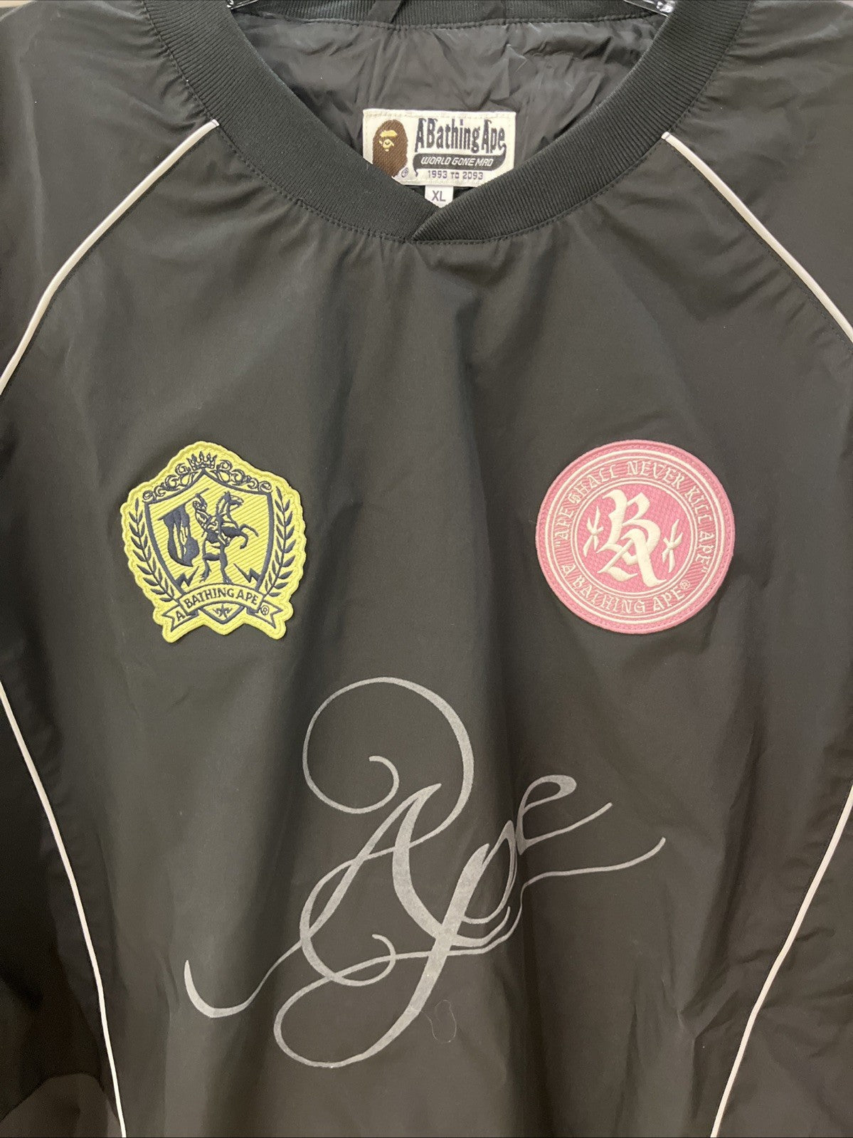 Bape Multi Logo Relaxed Fit Pullover Sz XL