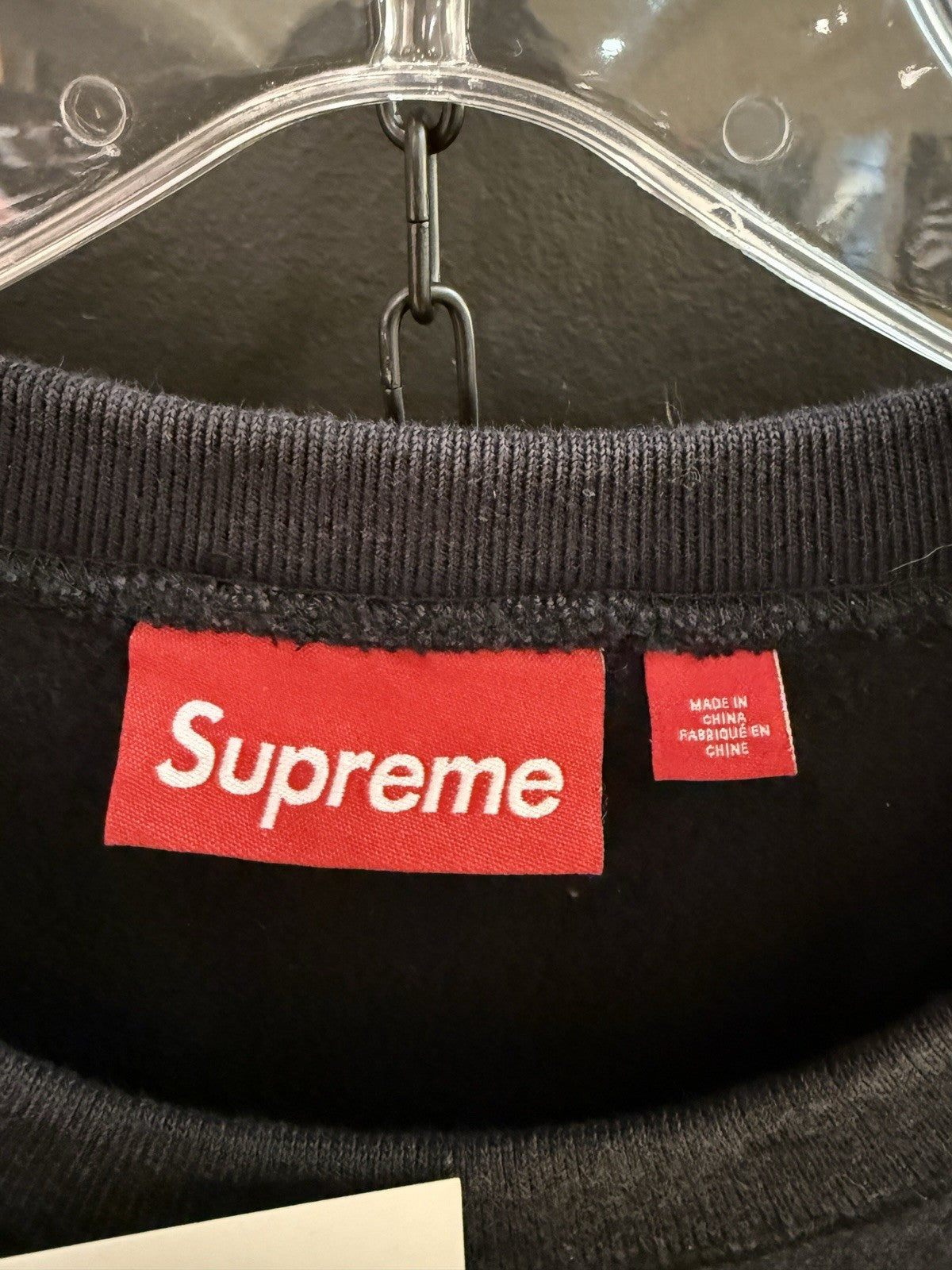 Supreme Washed Box Logo Crewneck Sweatshirt Black SZ XXL USED