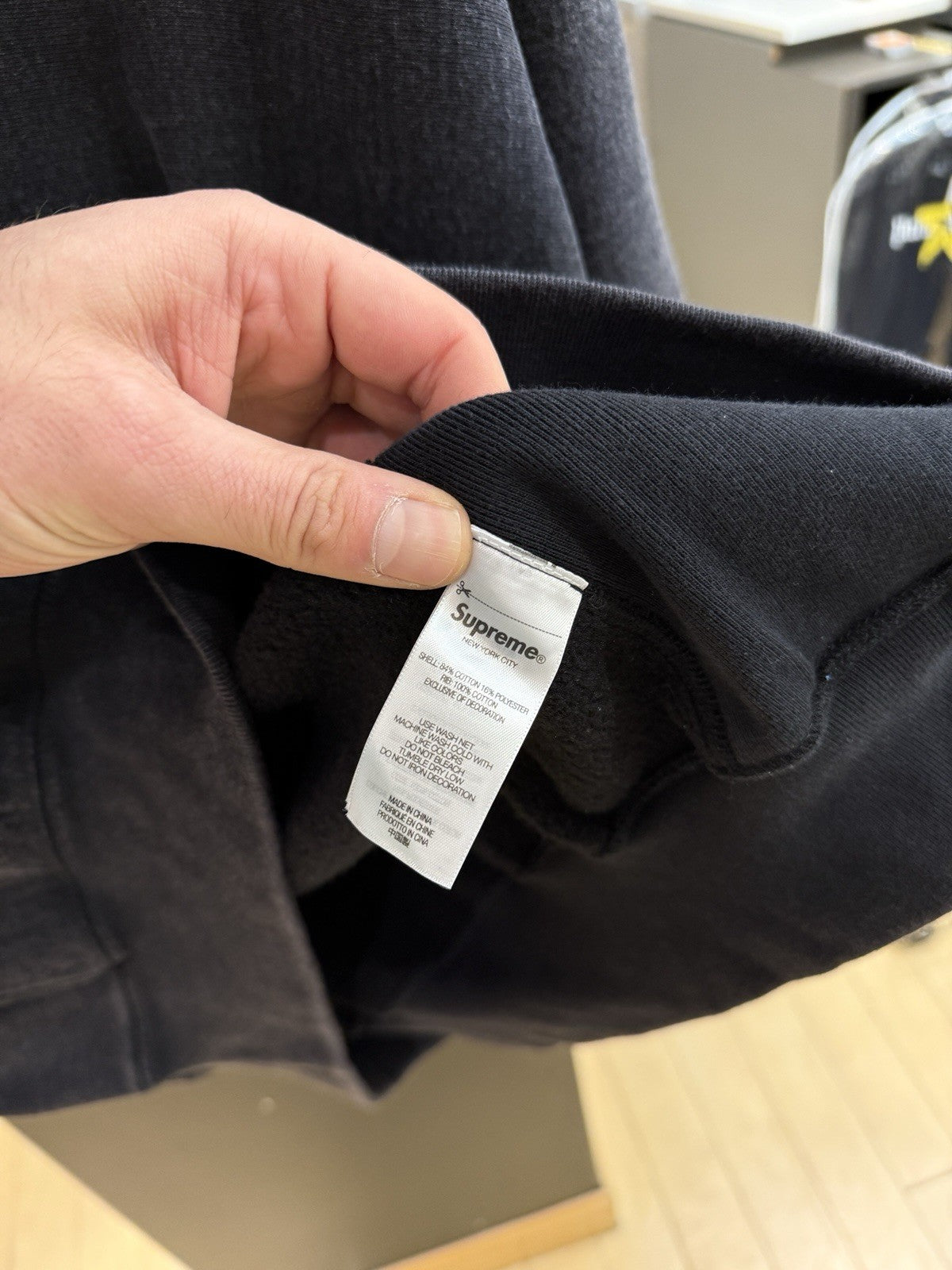 Supreme Washed Box Logo Crewneck Sweatshirt Black SZ XXL USED