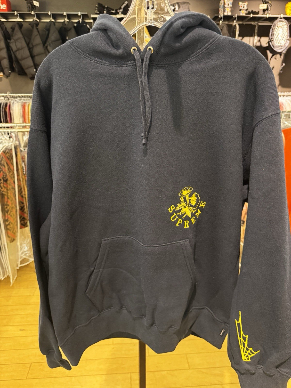 Supreme Wild Embroidered Hooded Sweatshirt Navy Size M