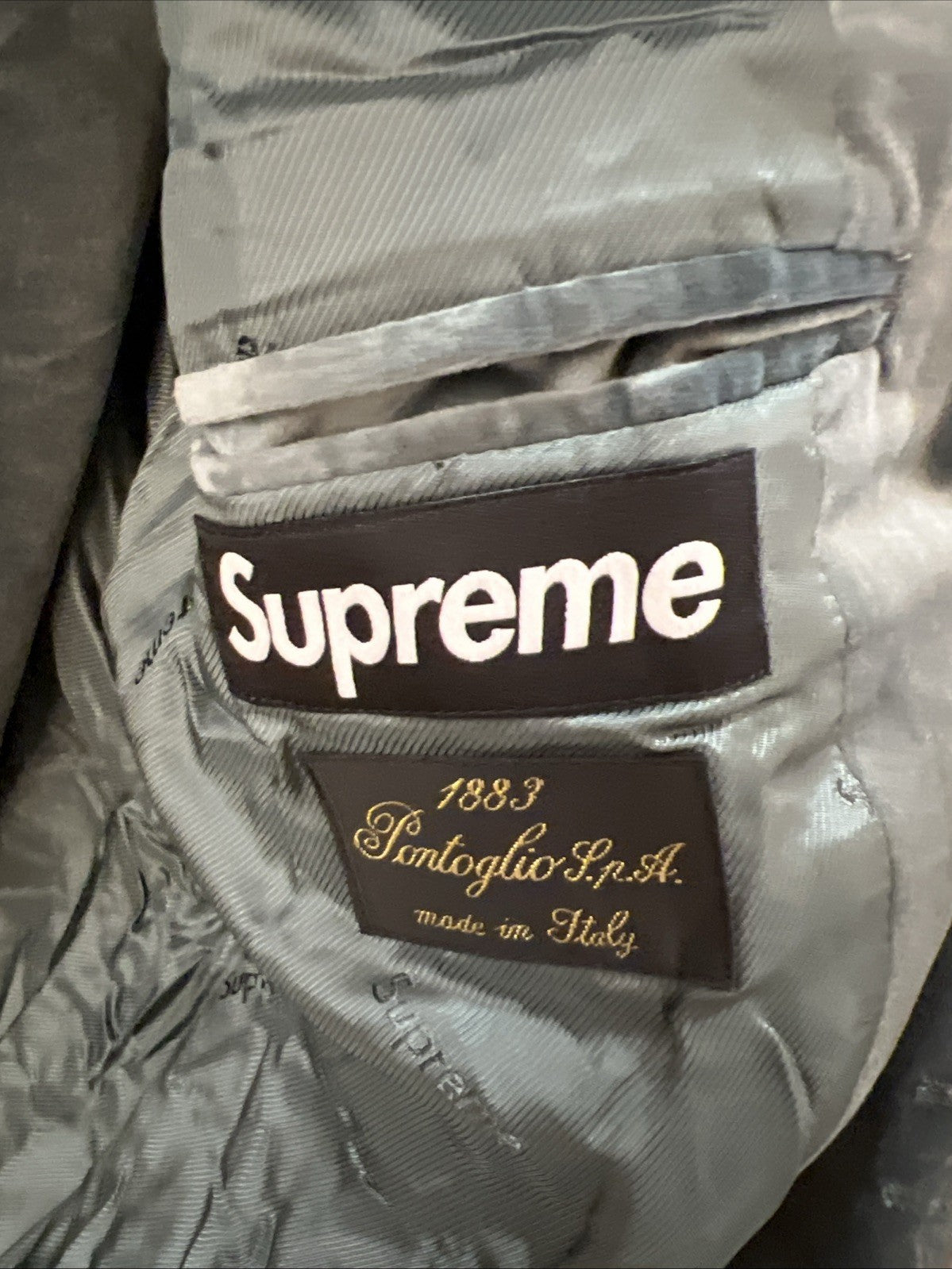 Supreme Velvet Suit Slate Sz L