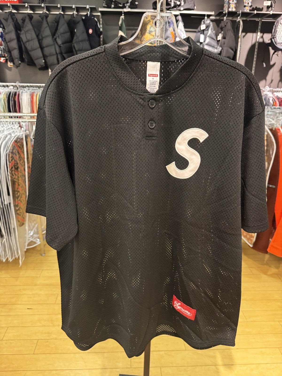 Supreme S Logo Baseball Jersey Henley Size M