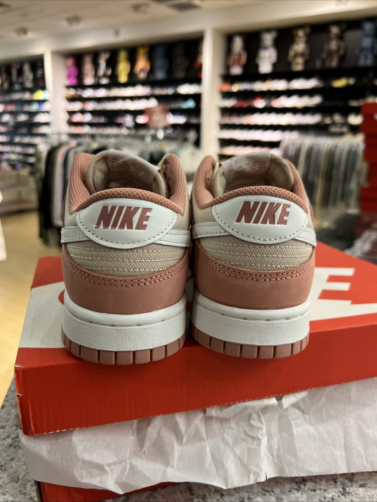 Nike Dunk Low Retro PRM Red Stardust Pink White Tan Sz 8.5