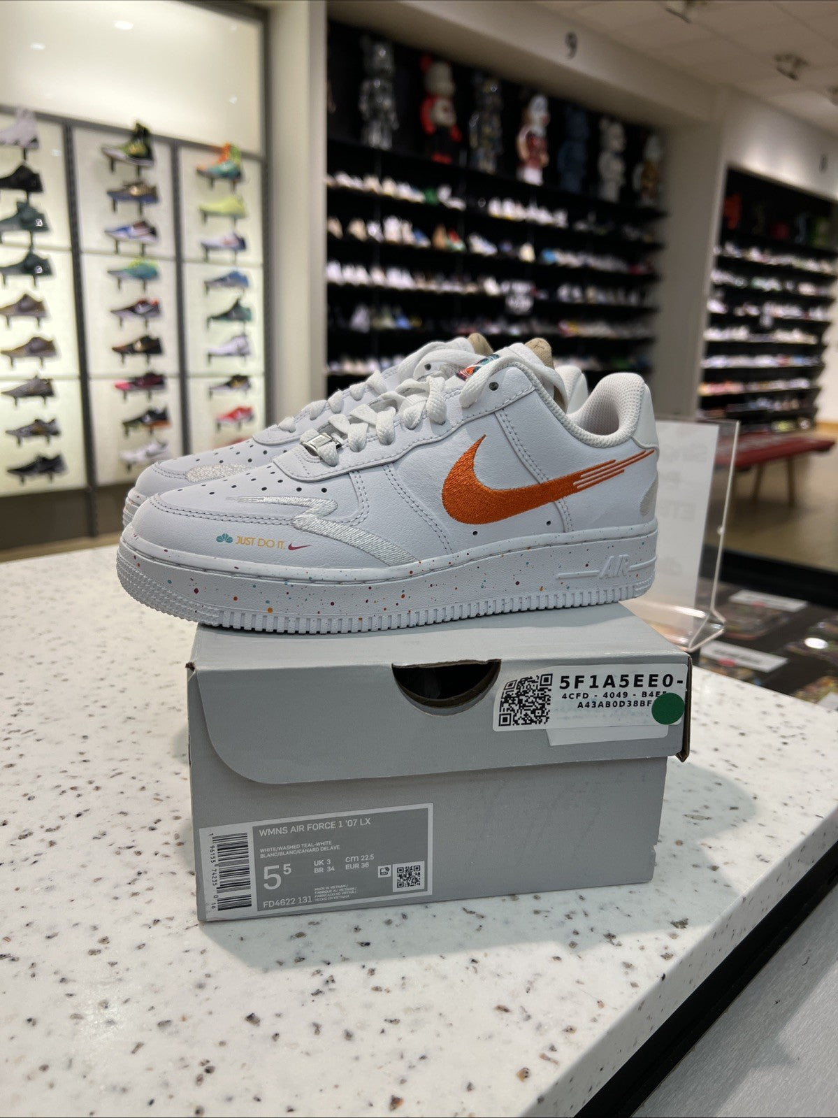 Nike Air Force 1 ‘07 LX White/Washed Teal Womens Sz 5.5
