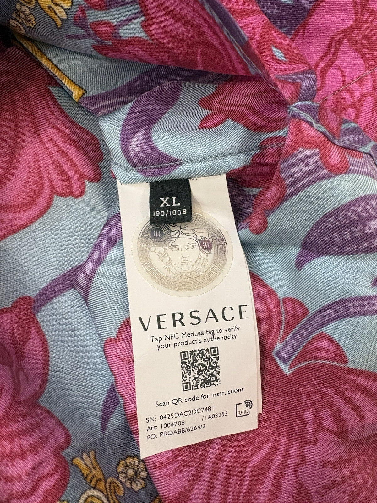 Versace 78 Jersey Tank Top Pastel Blue/Multi Size XL