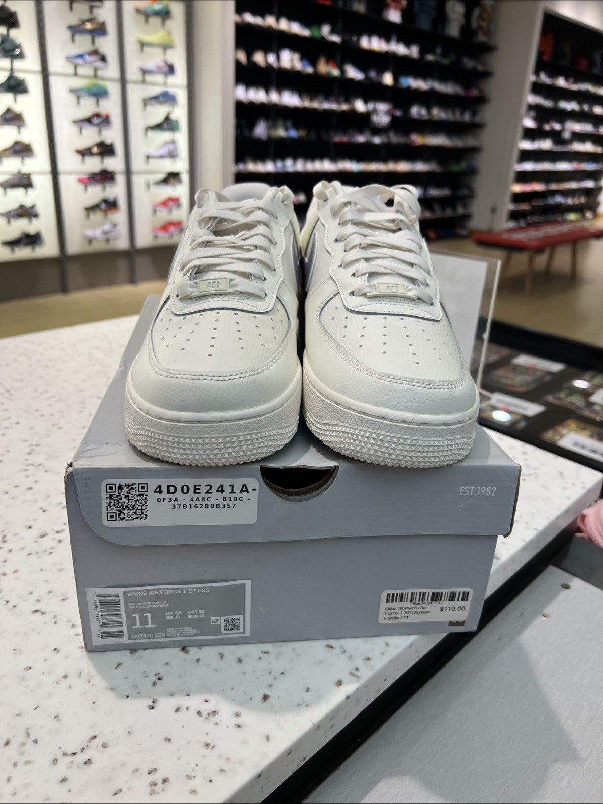 Nike Air Force 1 Low '07 Sail-Oxygen Purple Womens Sz 11/9.5M