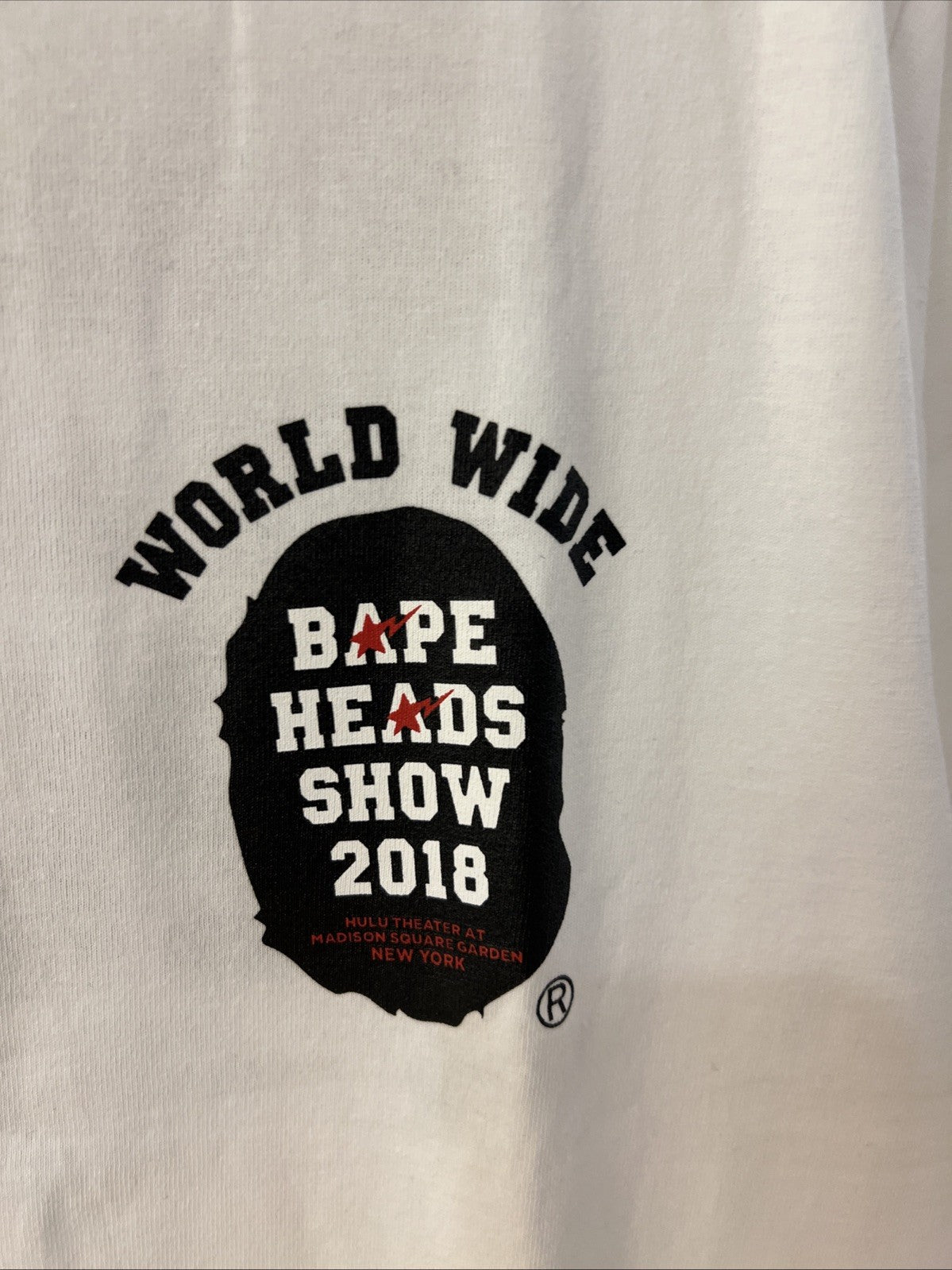 Bape 2018 Bape Head Tour T Shirt White Sz S