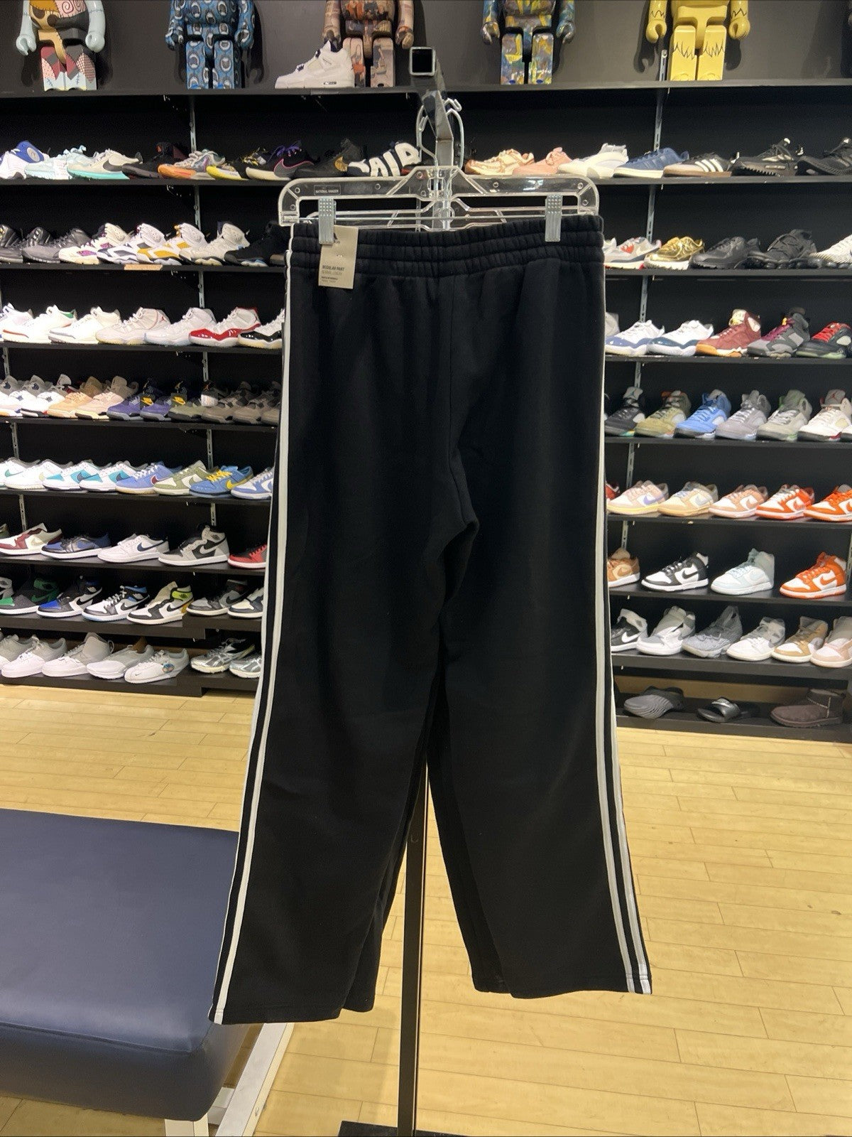 ADIDAS Essentials Black Fleece 3-Stripes Pants GK9267 Sz S