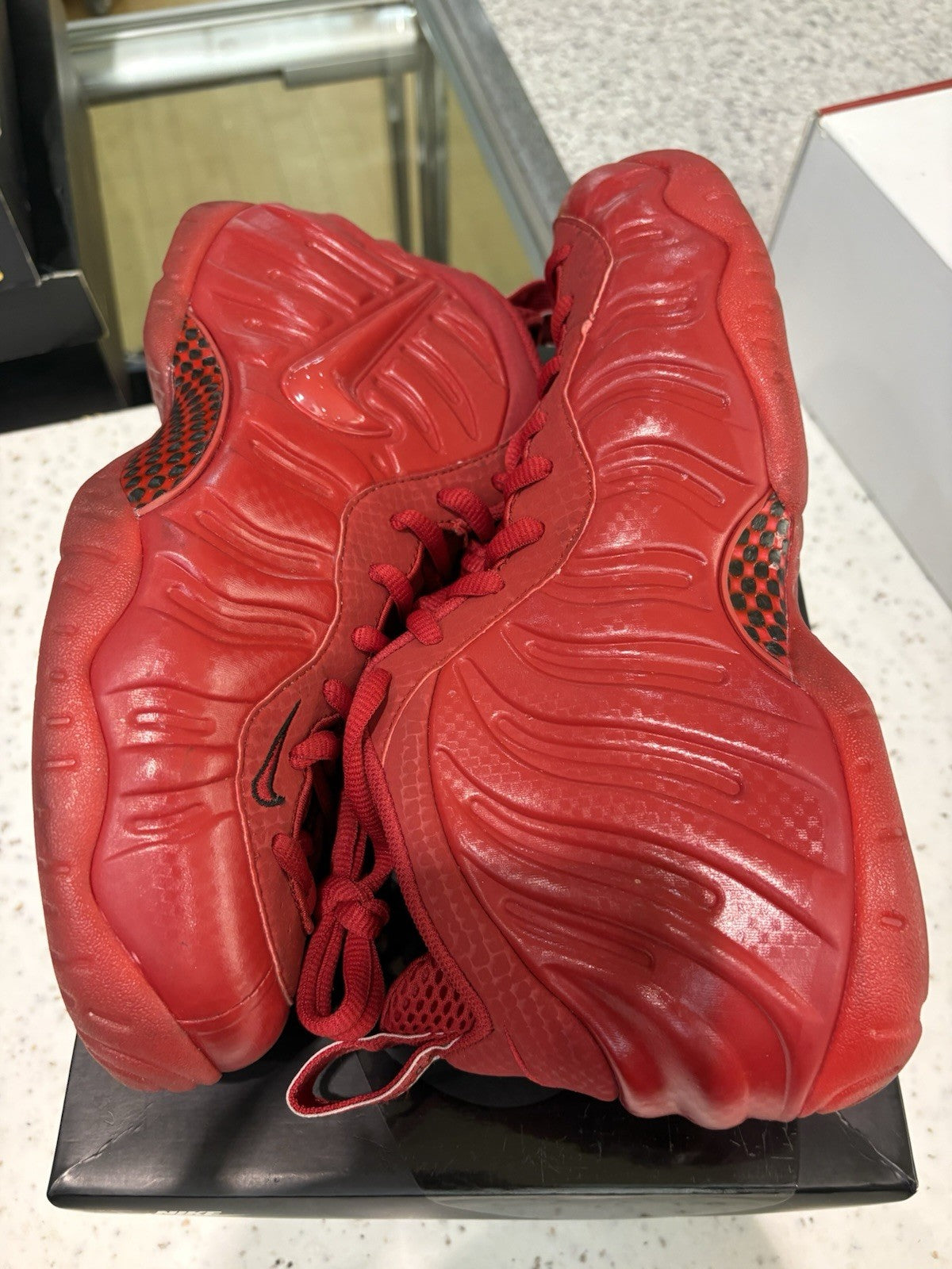Nike Air Foamposite Pro Red October Size 9.5 USED