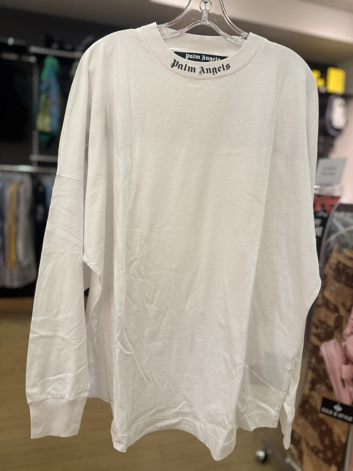 Palm Angels Double Logo Long sleeve Shirt White Size XL