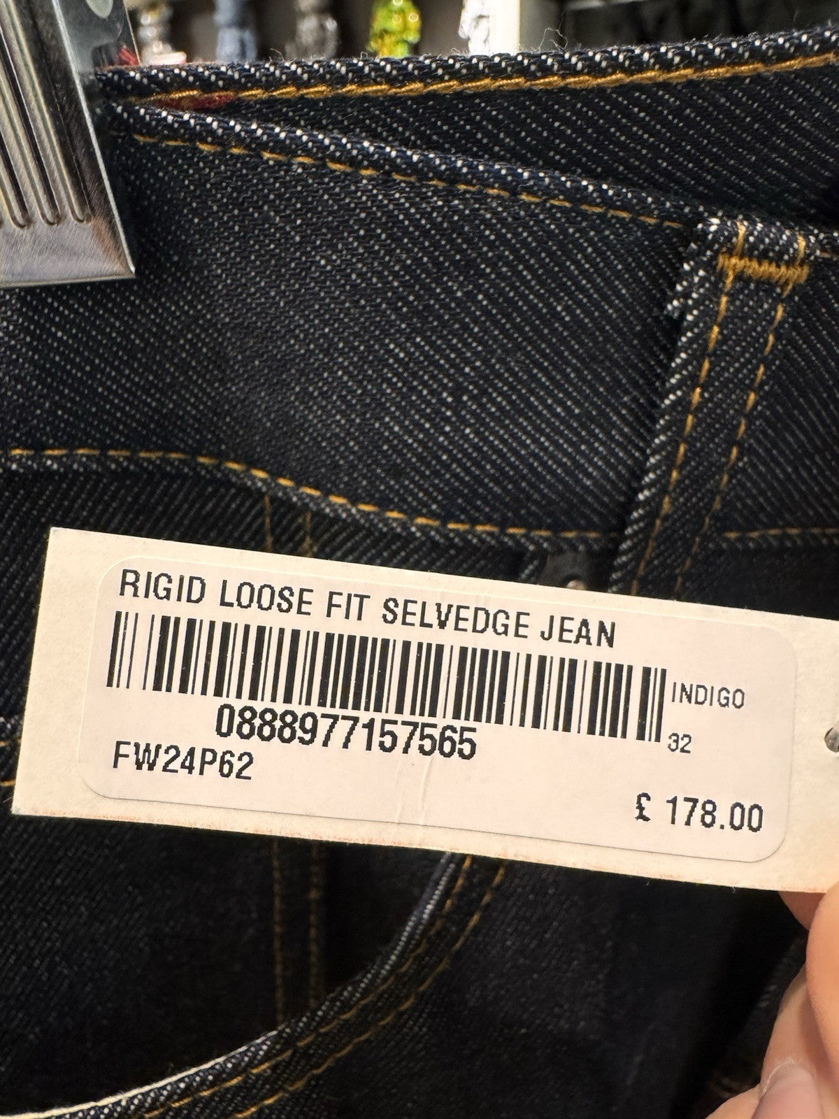 Supreme Rigid Loose Fit Selvedge Jean Rigid Indigo Size 32