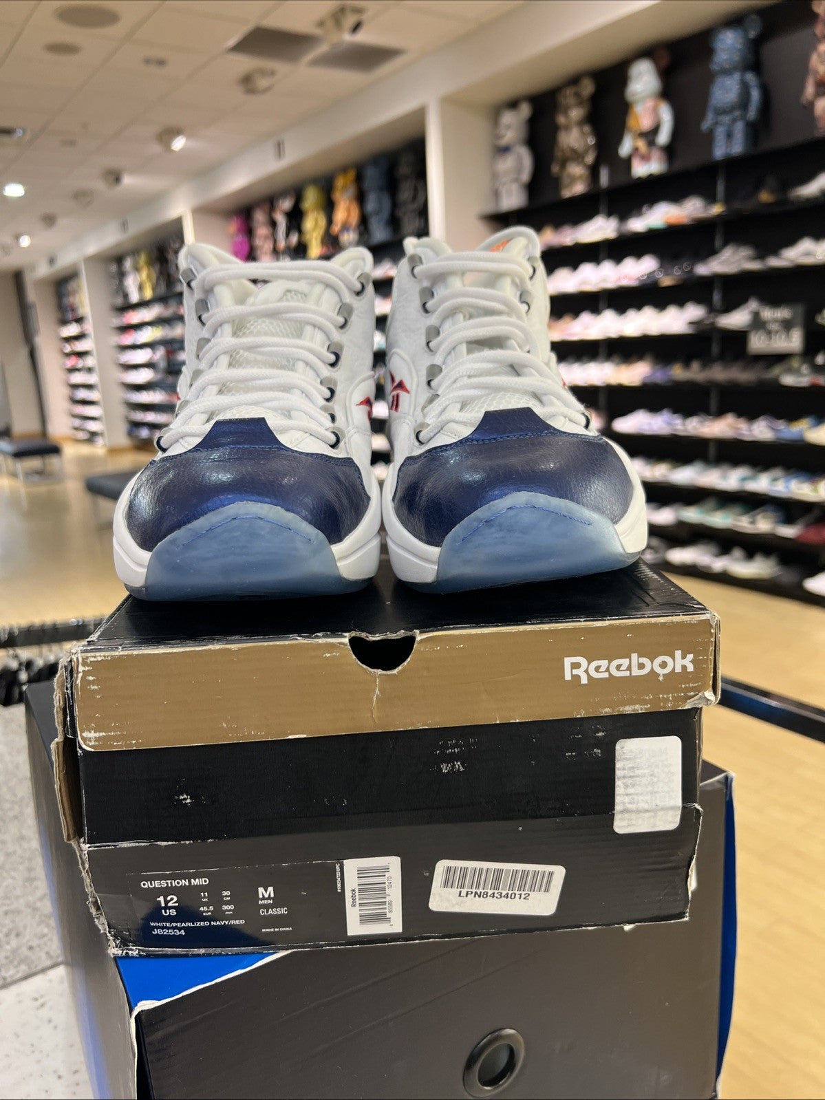 Reebok Question Mid 2016 Blue Toe Sz 12