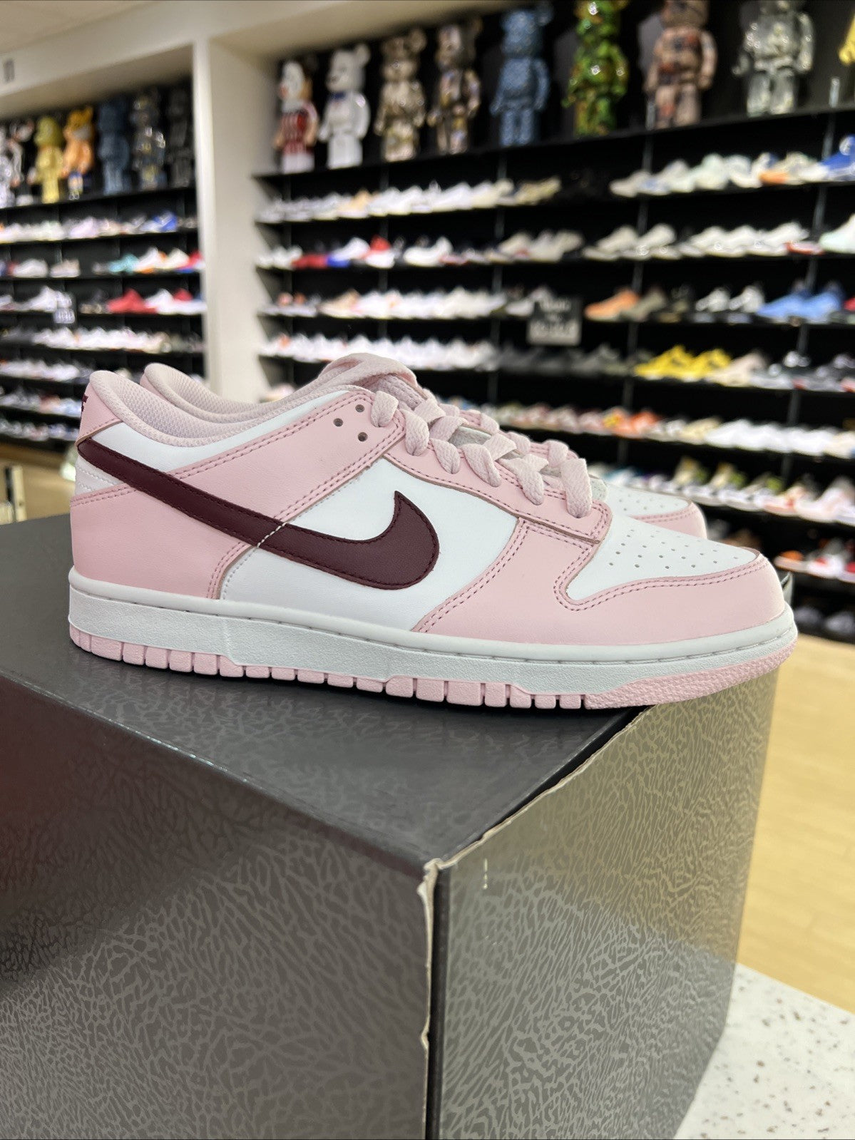 Nike Dunk Low Pink Foam Red White Sz 7Y