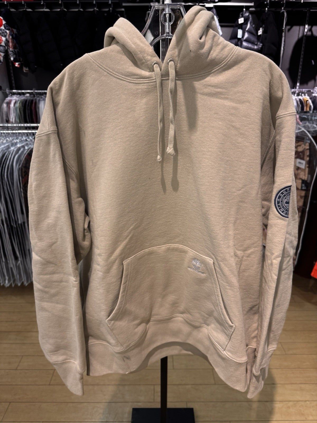 Supreme Timberland Hooded Sweatshirt Taupe Size M