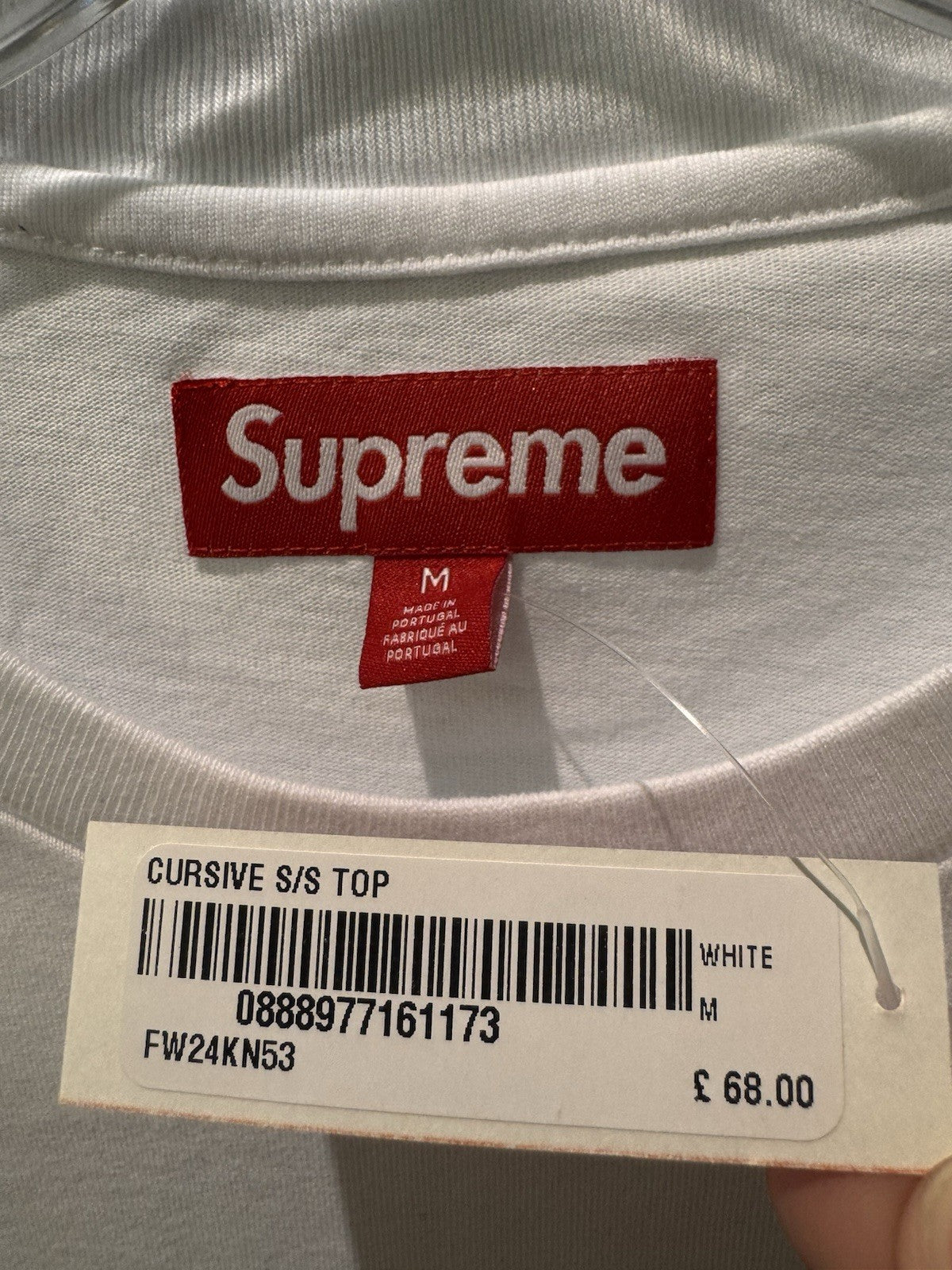 Supreme Cursive S/S Top White Size M