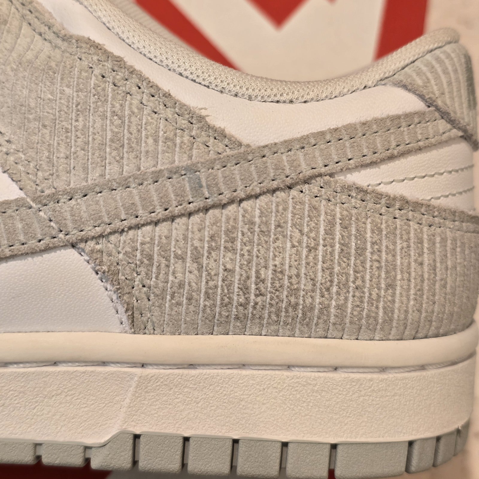 Size 9.5 - Nike Dunk Low Light Silver Corduroy Women's 