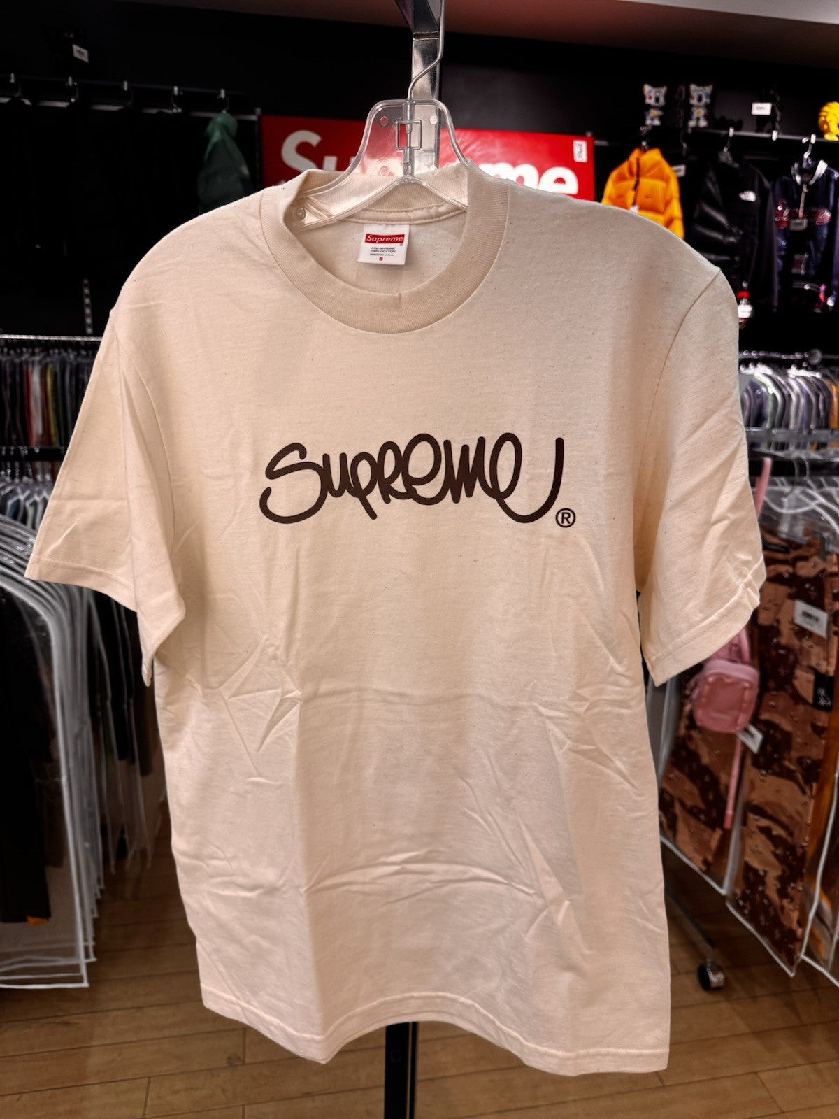 Supreme Handstyle Tee T-Shirt Natural SS22 Supreme New York 2022 NEW Size SMALL