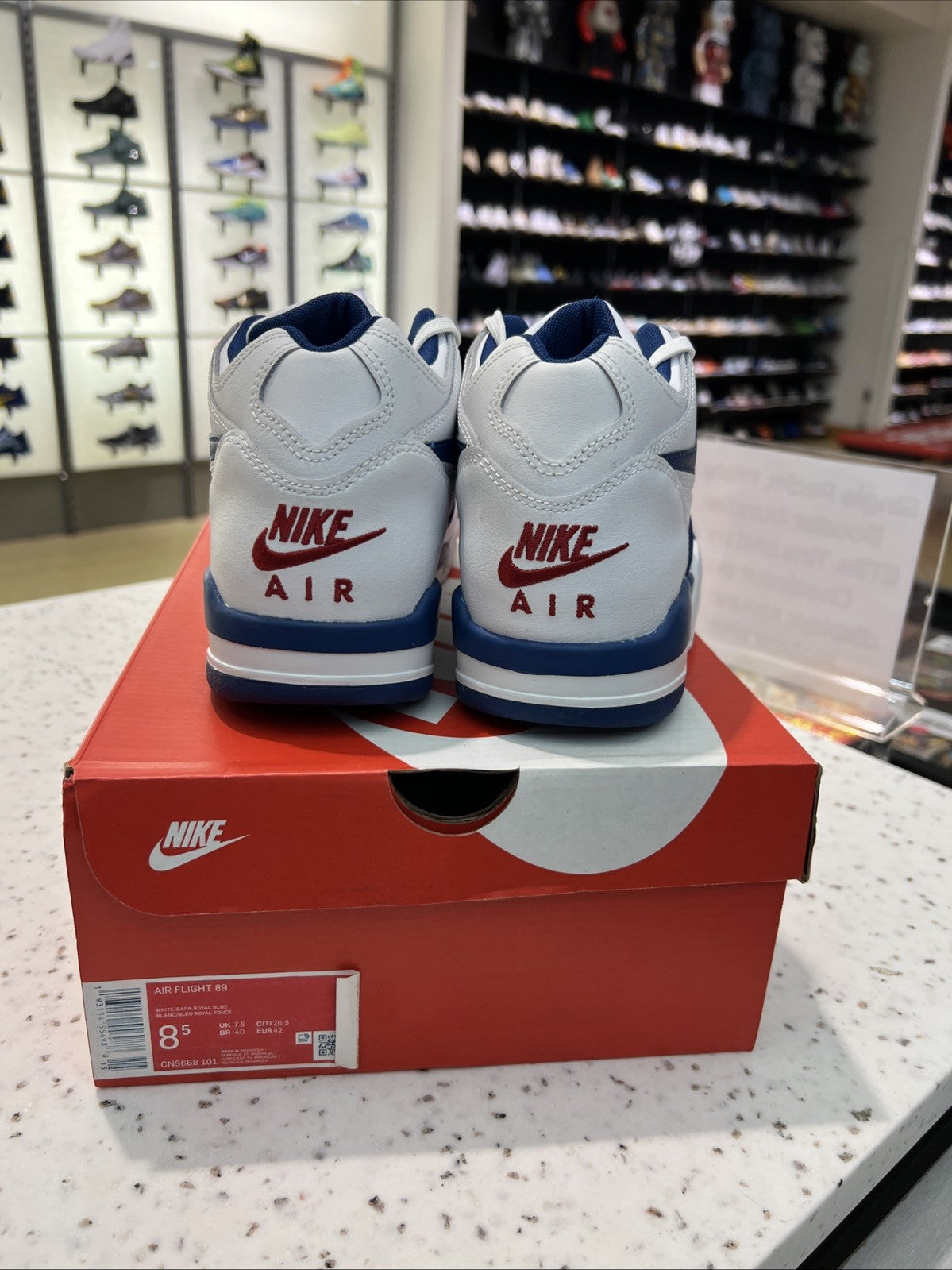 Nike Air Flight 89 White True Blue Sz 8.5 USED