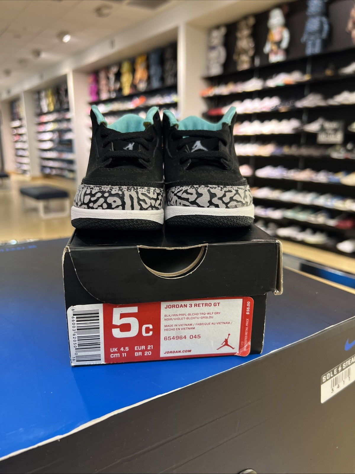 Nike Air Jordan 3 Retro TD Bleached Turquoise Sz 5C