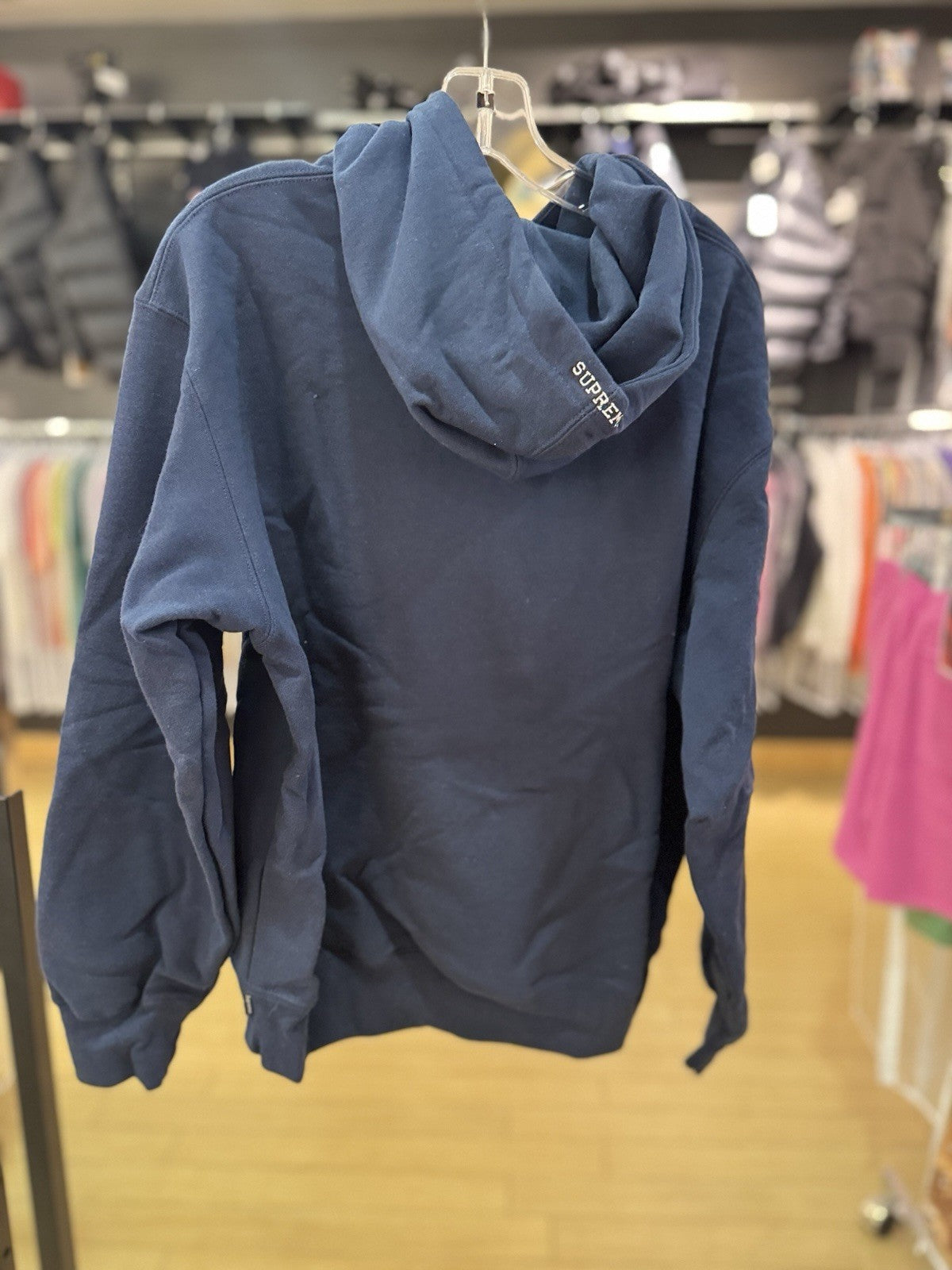 Supreme $ Hooded Sweatshirt Navy Size Medium