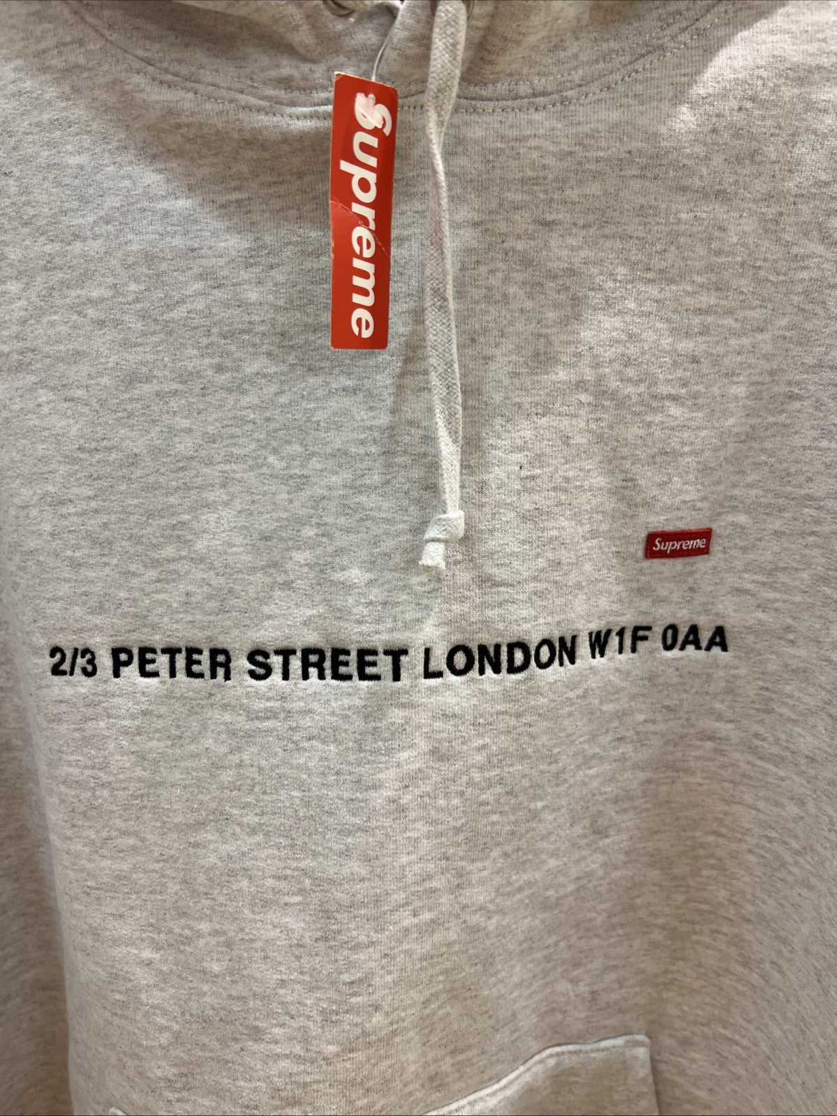 Supreme Hoodie Small Box Logo Sweatshirt London Shop Gray Sz M