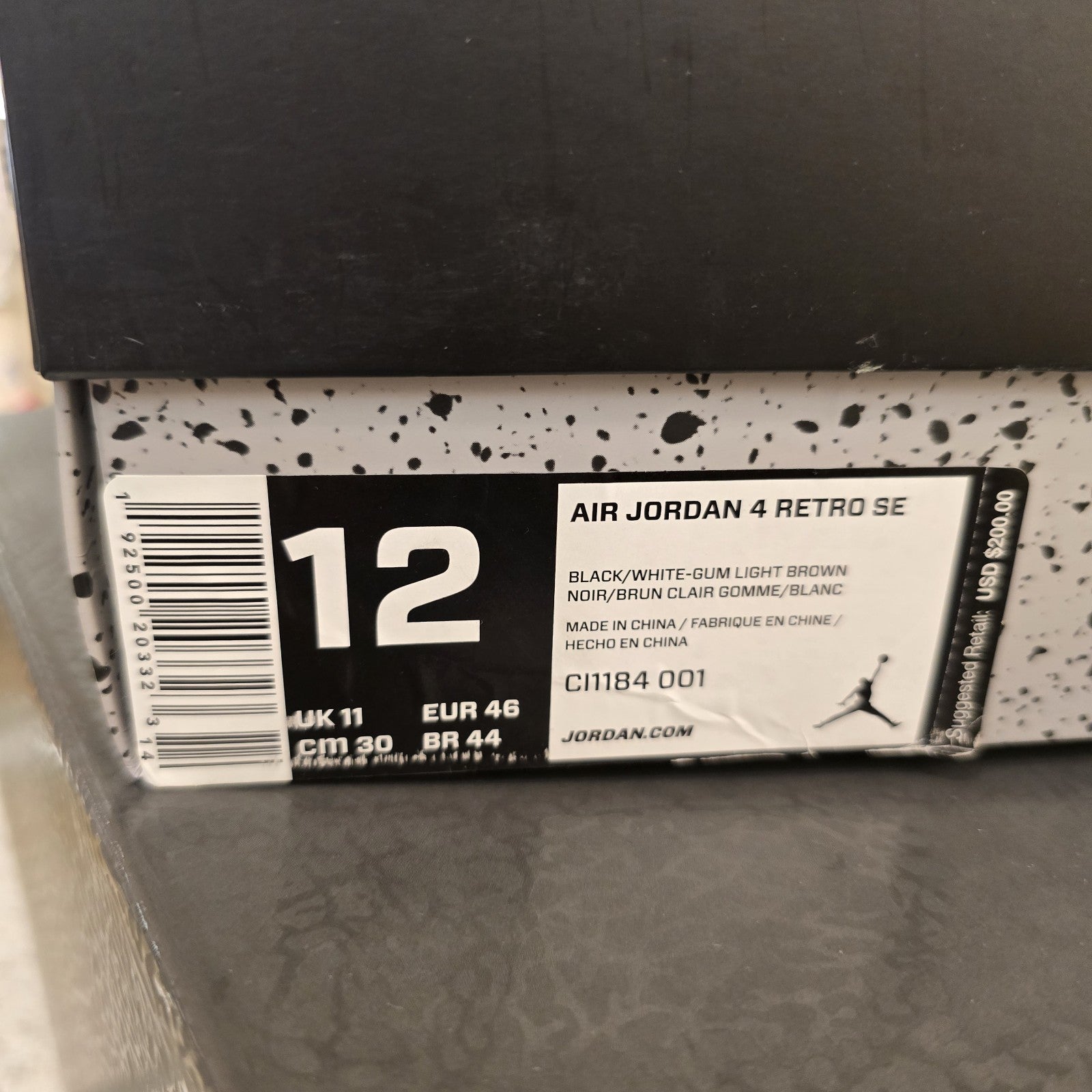 Size 12 - Jordan 4 Retro Laser Gum 30th Anniversary 2019