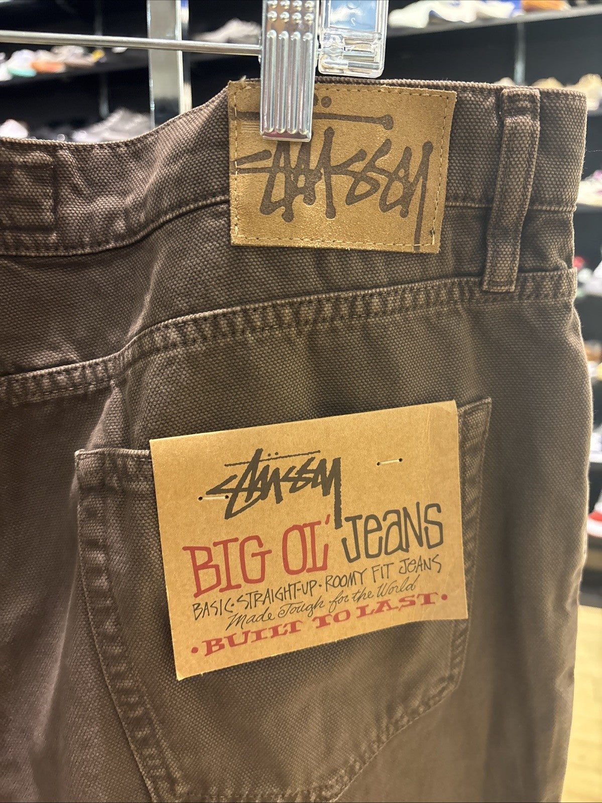 Stussy Big Ol Jean Washed Canvas Brown Size 34