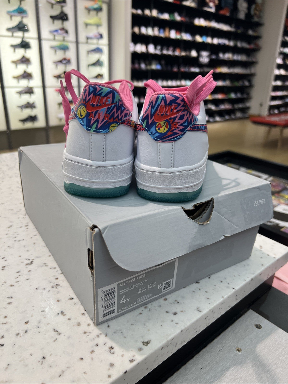 Nike Air Force 1 Low GS '07 All-Star 2023 White/Pink/Yellow SZ 4Y