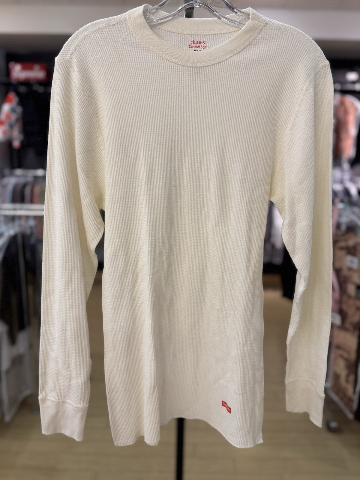 BRAND NEW SUPREME HANES THERMAL CREW (1 PACK) NATURAL SIZE MEDIUM FW25