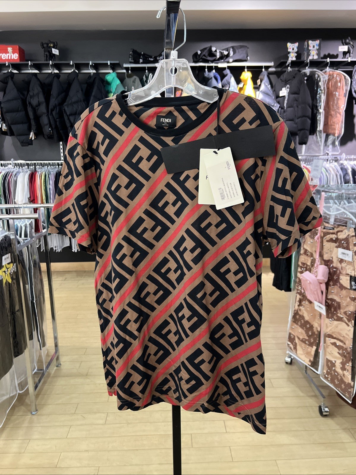 Fendi FF Monogram Printed T-Shirt Sz L