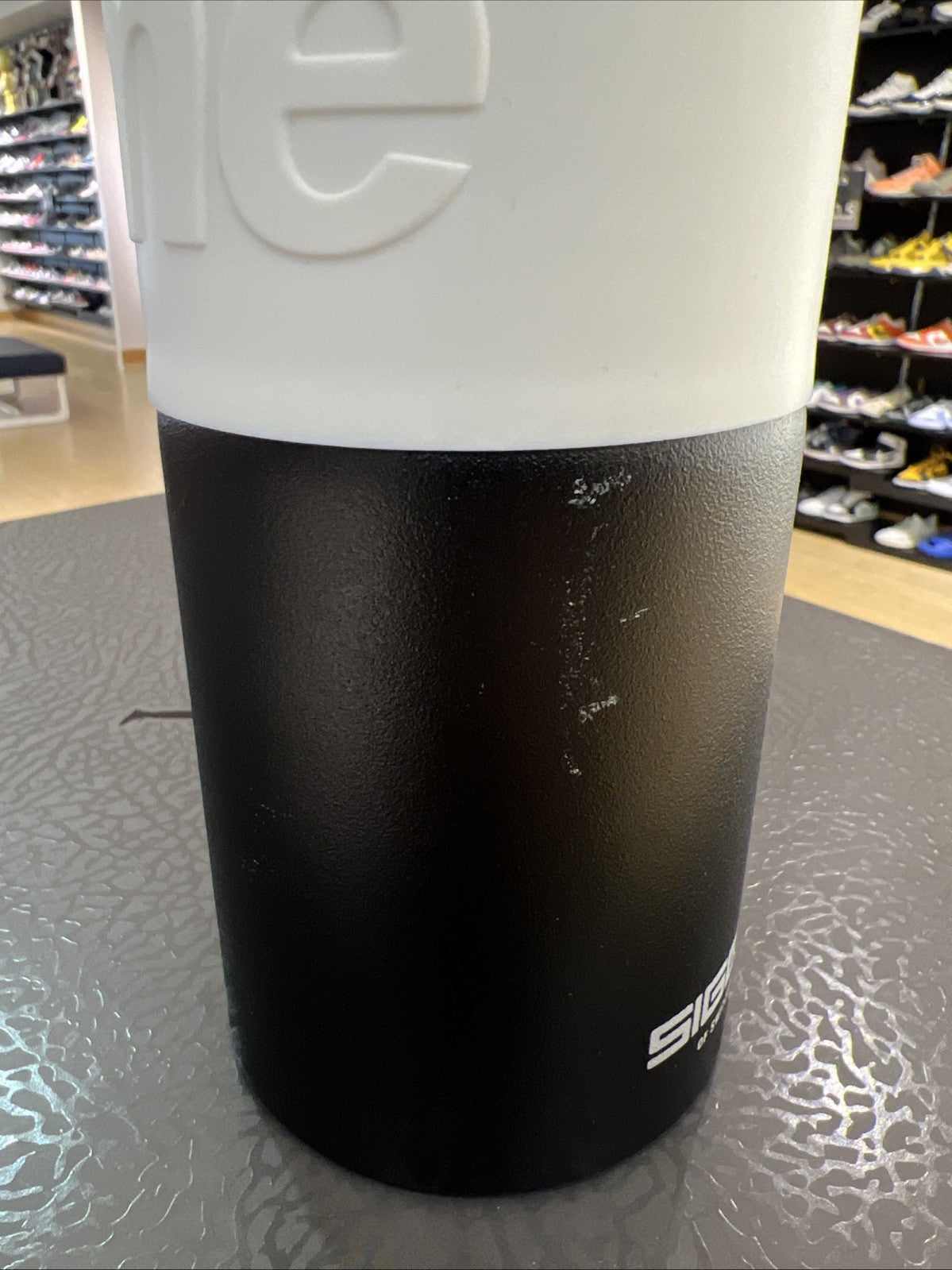 Supreme SIGG Water Bottle Black Grey DEFECT