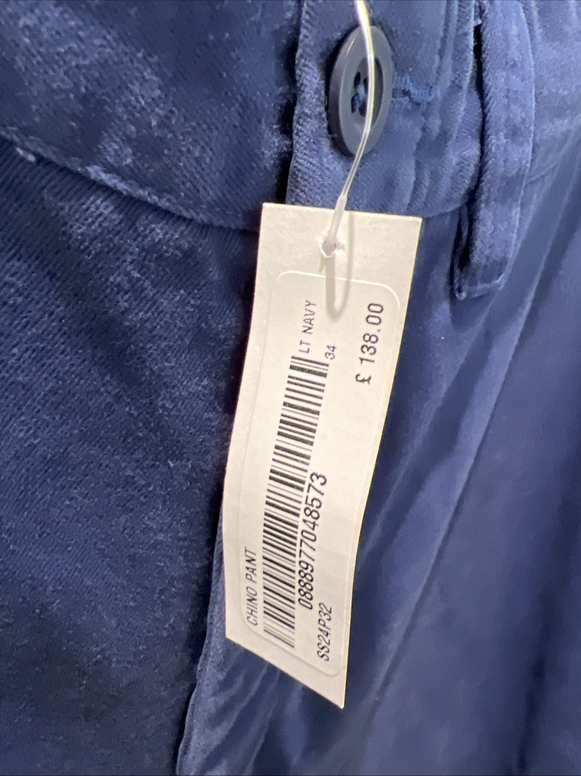 Supreme Chino Pant Lt Navy Size 34 DEFECT