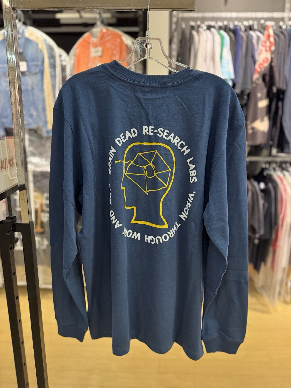 The North Face x Brain Dead 1st Release Collab L/S Tee Shady Blue Size Large