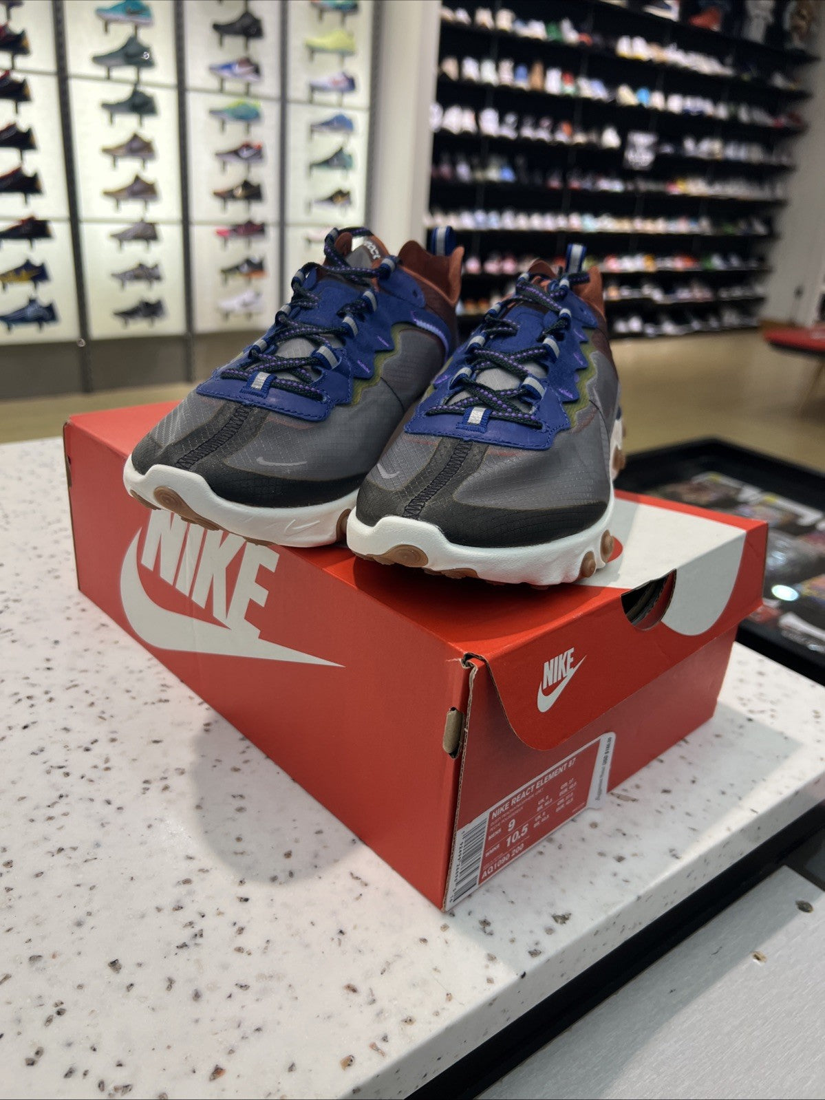 Nike React Element 87 Dusty Peach/Atmosphere Grey Sz 9