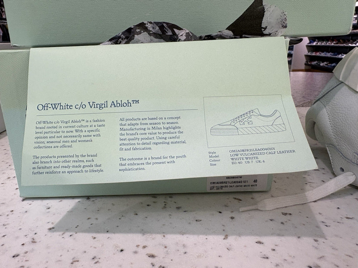 OFF-WHITE Low Vulc White (2021) Size EUR 40 