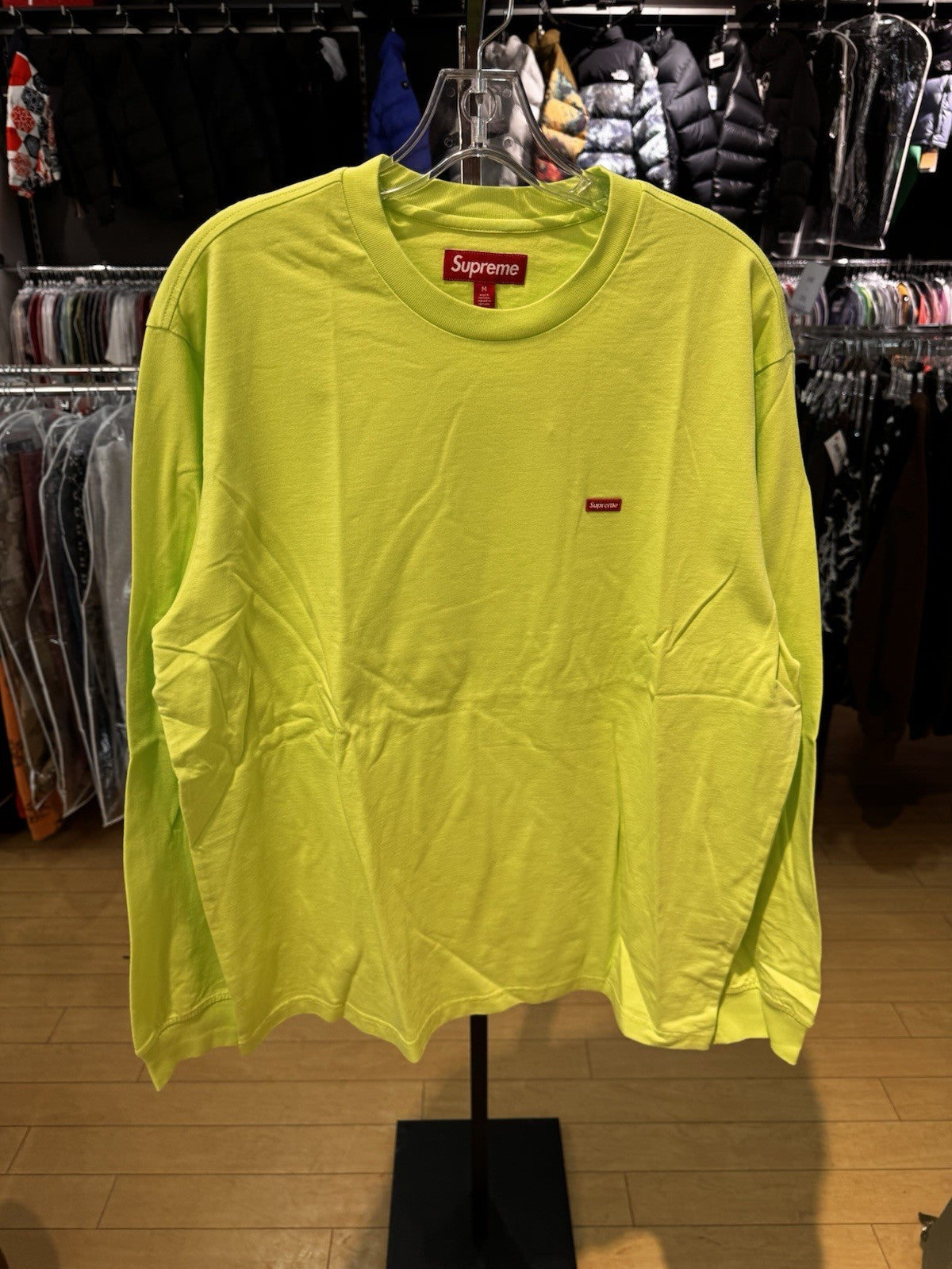 Supreme Small Box Logo Long Sleeve Tee FW24 Bright Green Size M