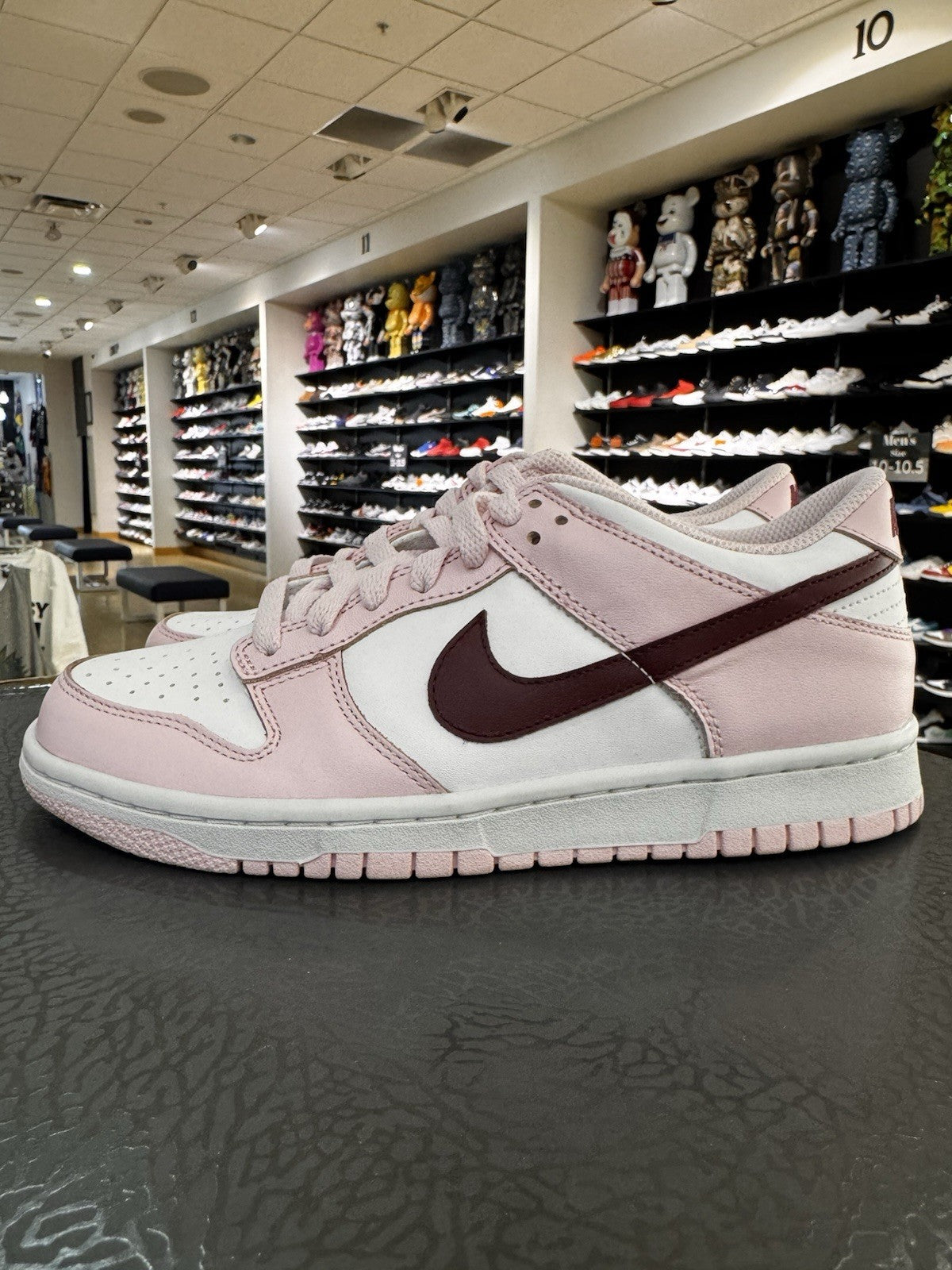 Nike Dunk Low Pink Foam Red White Size 6.5Y YELLOWING