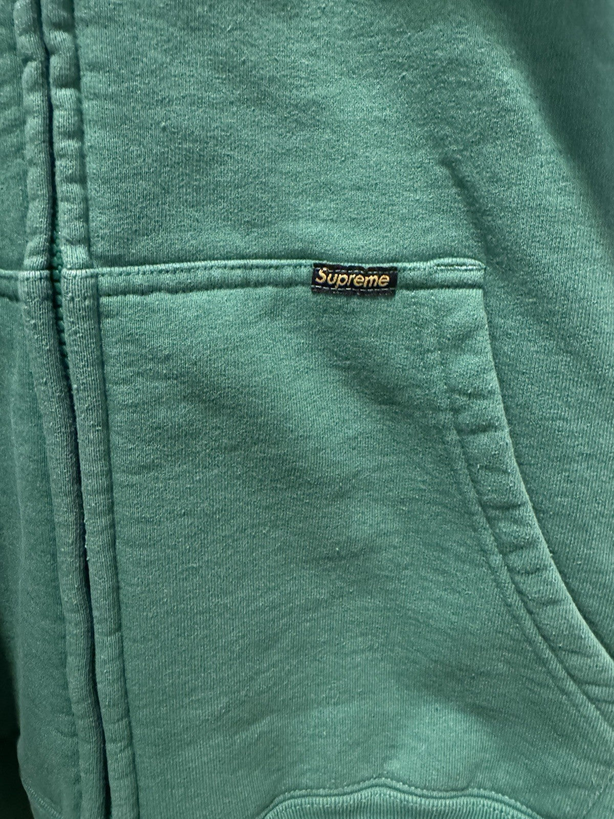 Supreme Zipup Hooded Sweatshirt Green Size L