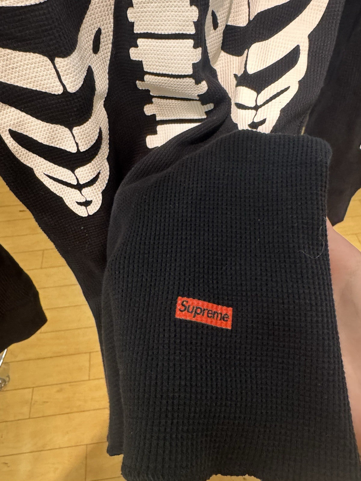 Supreme Hanes Bones Thermal Crew FW25 Black Size Small