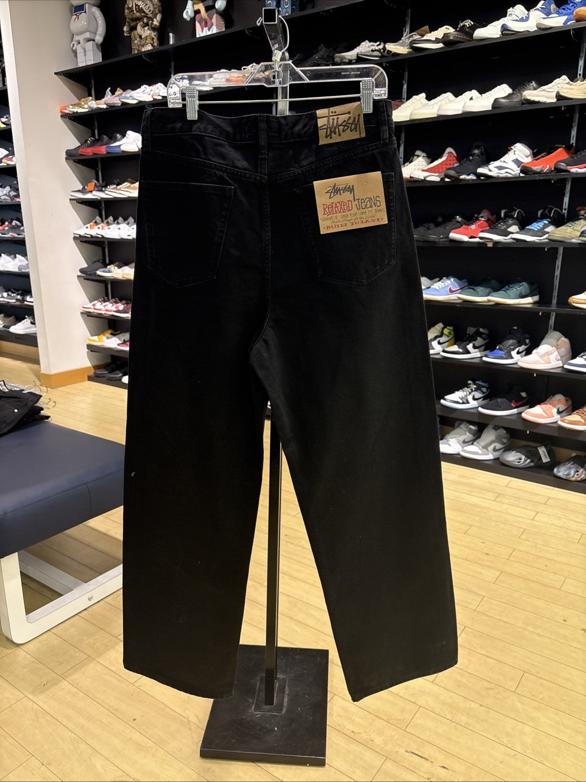 STUSSY RELAXED JEANS DENIM BLACK SIZE 34