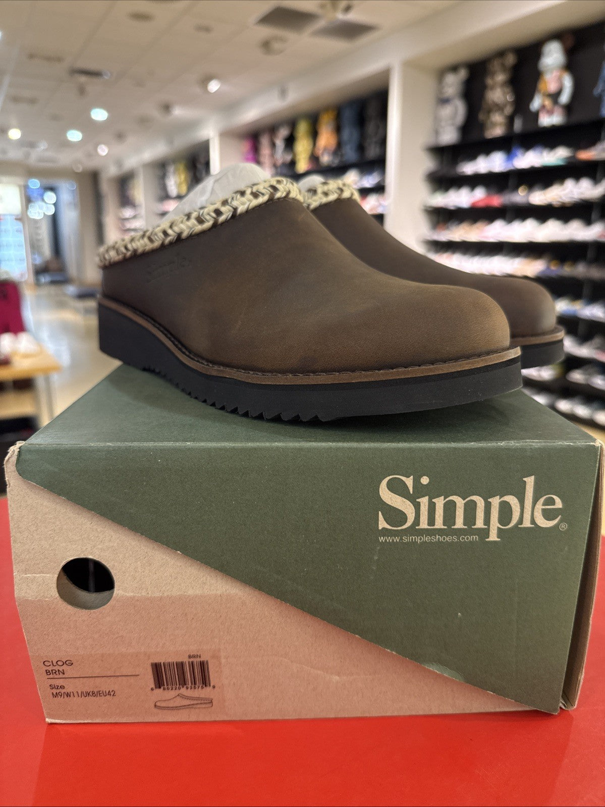 Simple Shoes, Brown Suede Clogs. Size 9 Men.